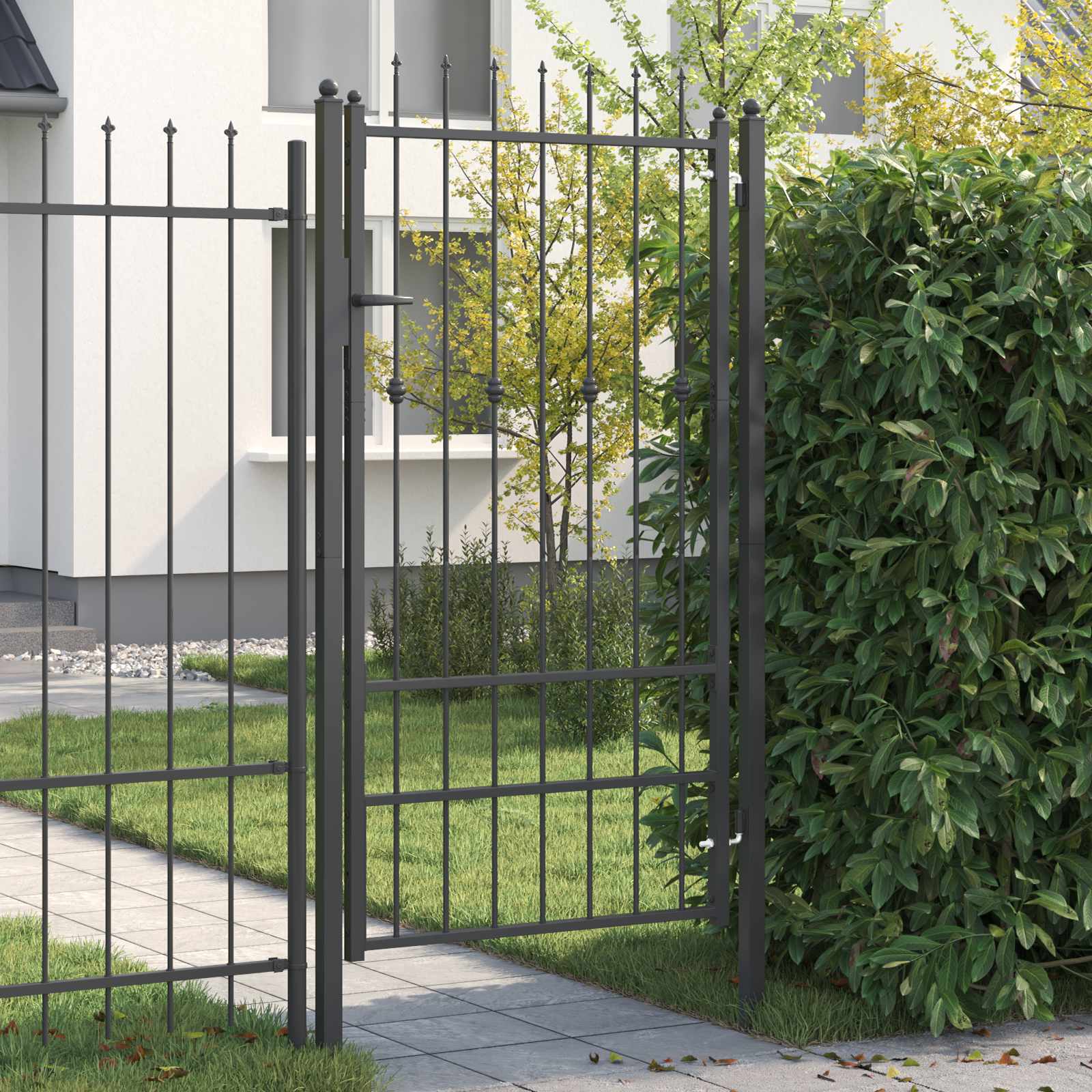 Gate fence HORST 100 x 100 cm Black Metal With lock