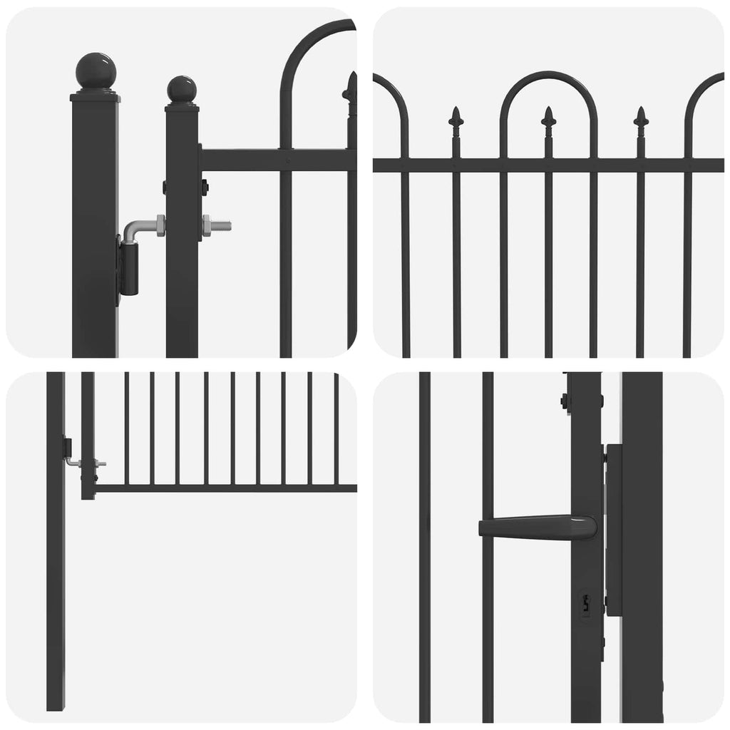 Puerta de cerca HORST 100 x 100 cm Metal Negro Con cerradura