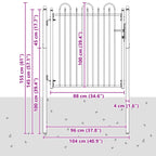 Puerta de cerca HORST 100 x 100 cm Metal Negro Con cerradura