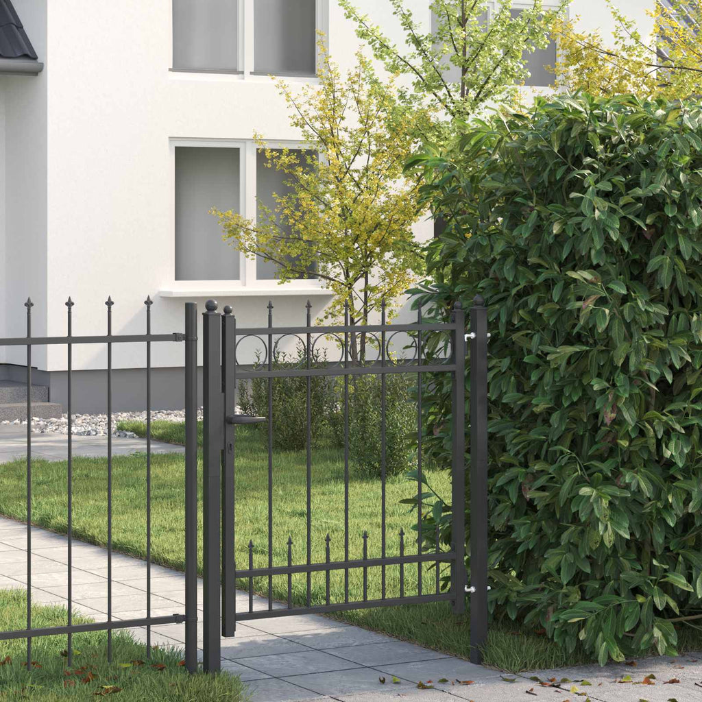 Puerta de cerca HORST 100 x 75 cm Metal Negro Con cerradura