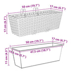 Barandilla 2 pcs 50 x 17 x 17 cm Metal