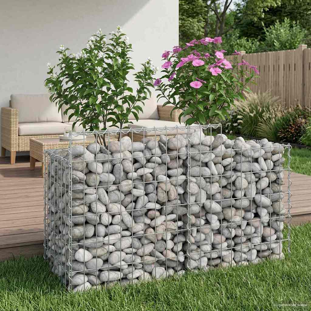 2 Pcs Gabion Raised Bed Silver