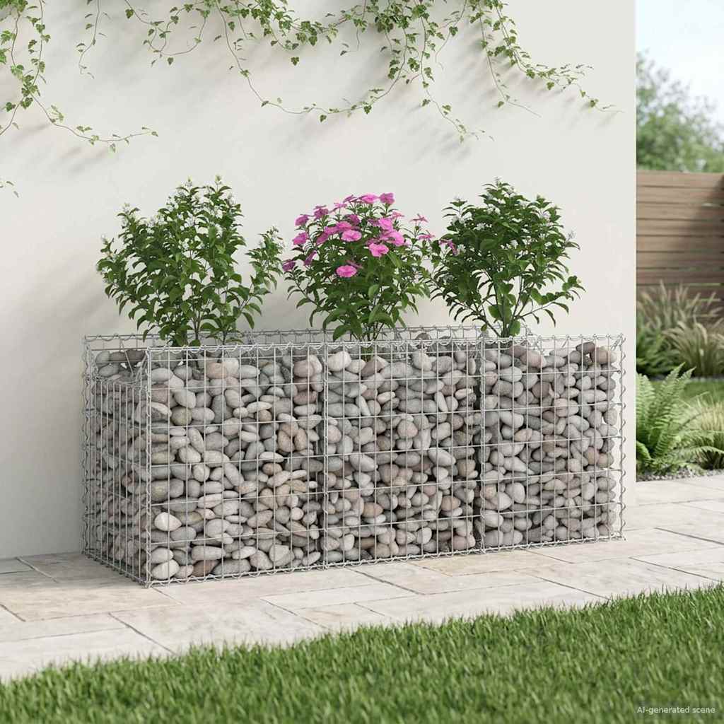 2 Pcs Gabion Raised Bed Silver