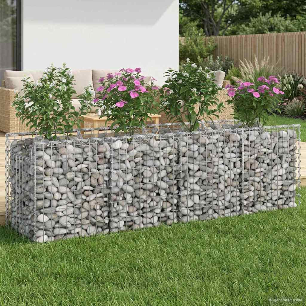 2 Pcs Gabion Raised Bed Silver