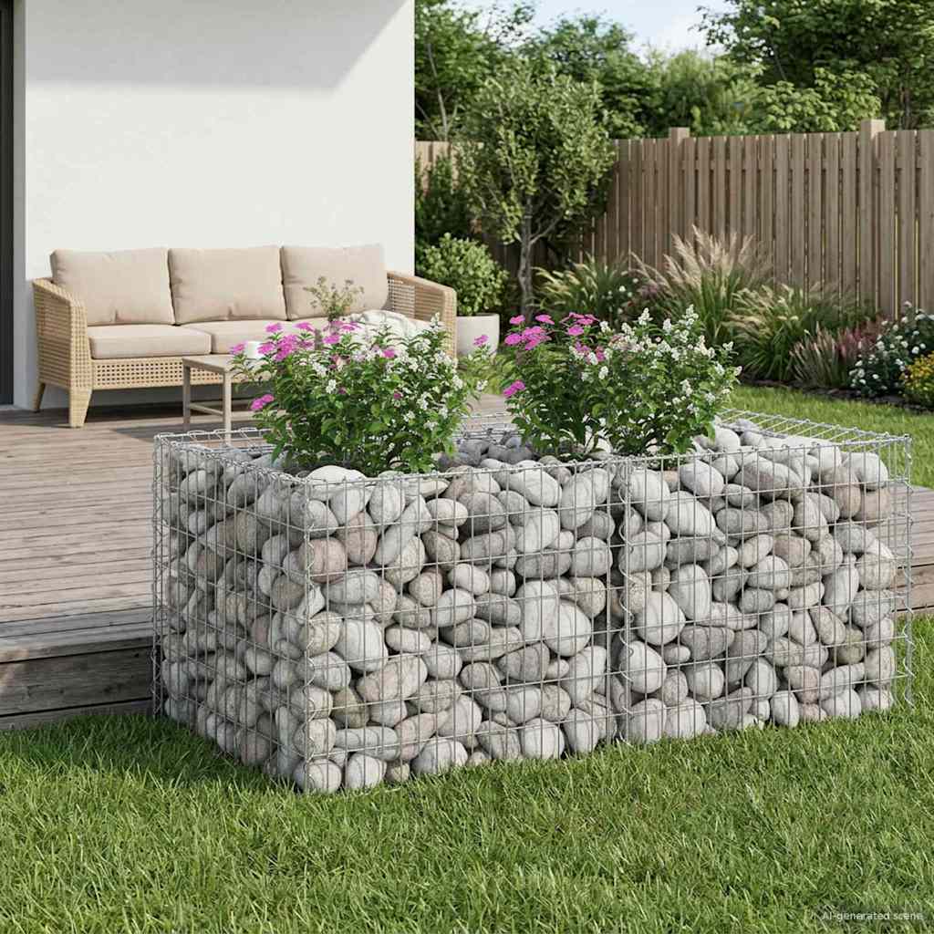 2 Pcs Gabion Raised Bed Silver