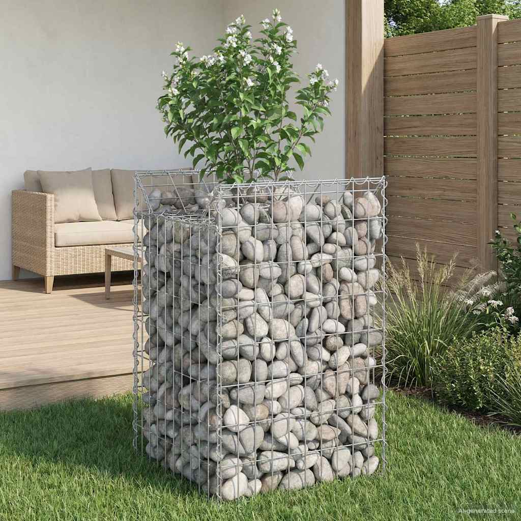 2 Pcs Gabion Raised Bed Silver