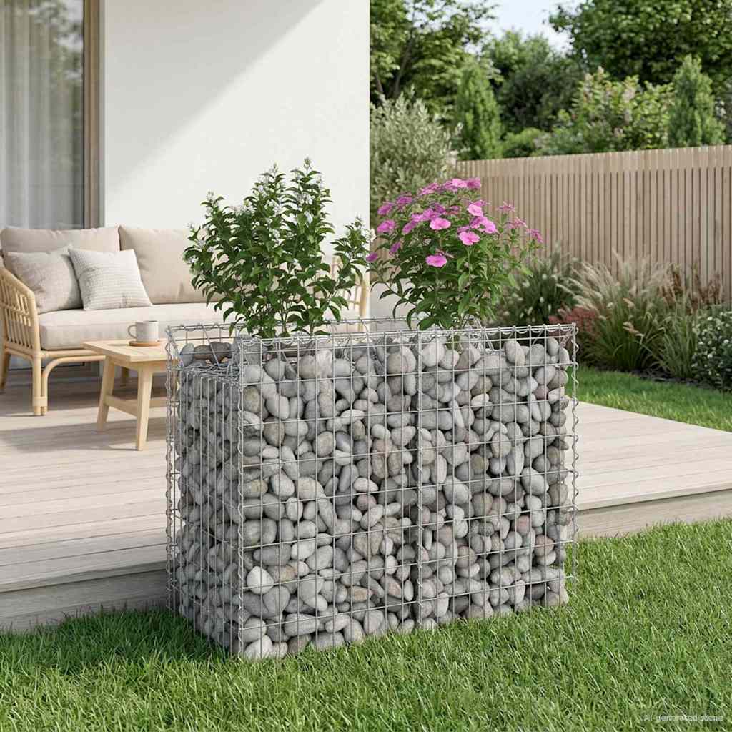 2 Pcs Gabion Raised Bed Silver