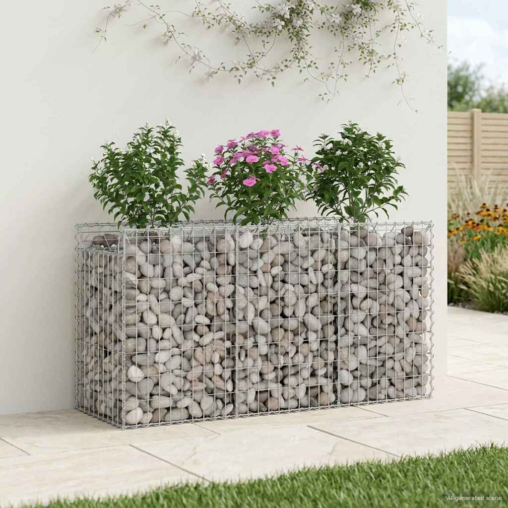 2 Pcs Gabion Raised Bed Silver