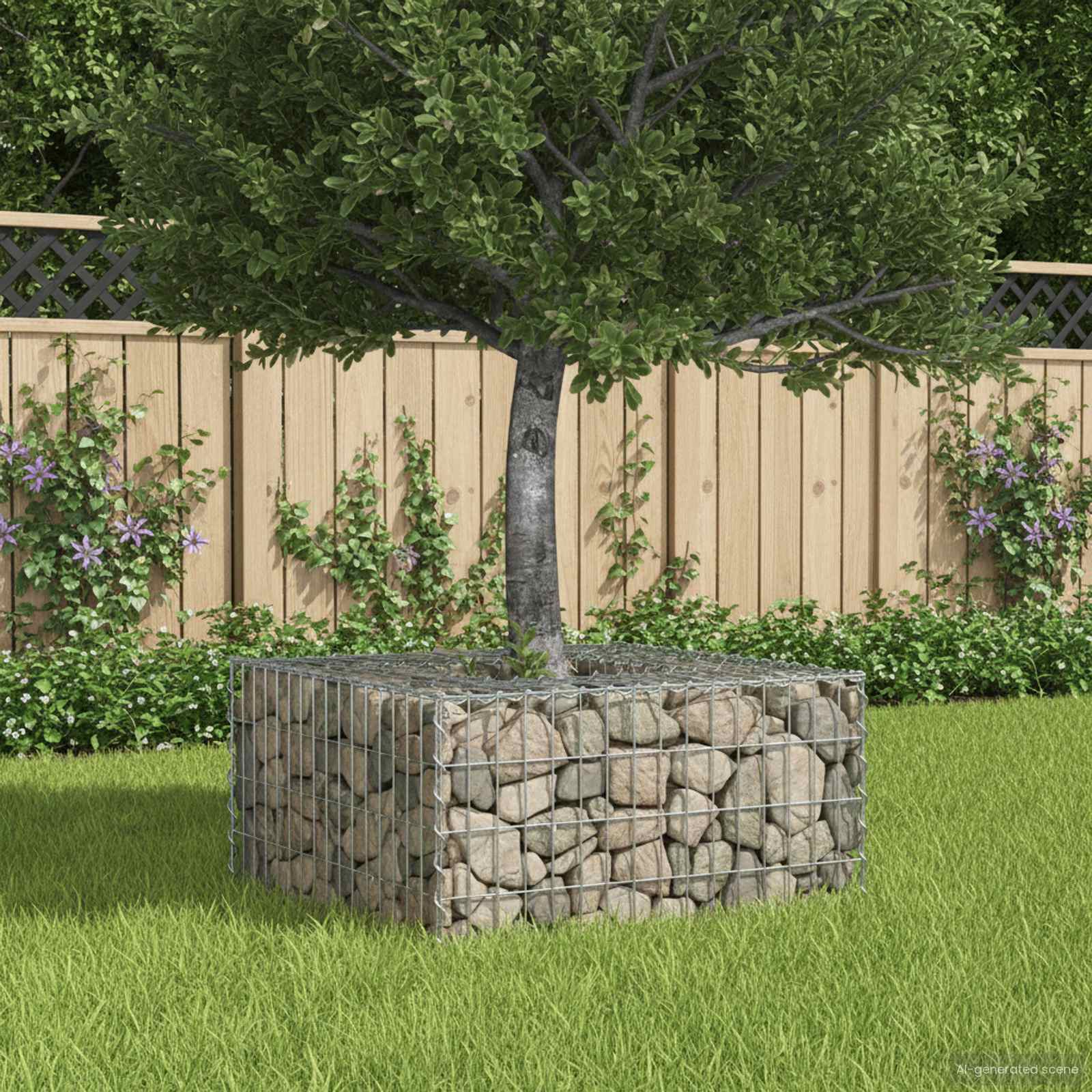 Raised gabion bed Silver