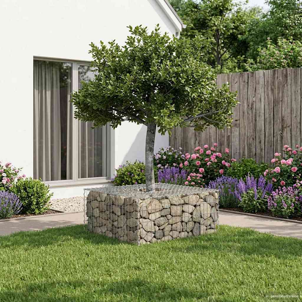 Raised gabion bed Silver