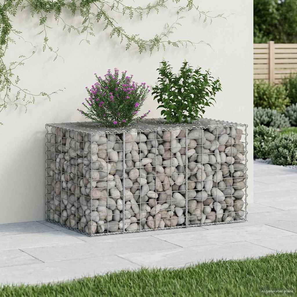 Gabion Raised Bed 2 pcs Silver 130 x 50 x 150 cm