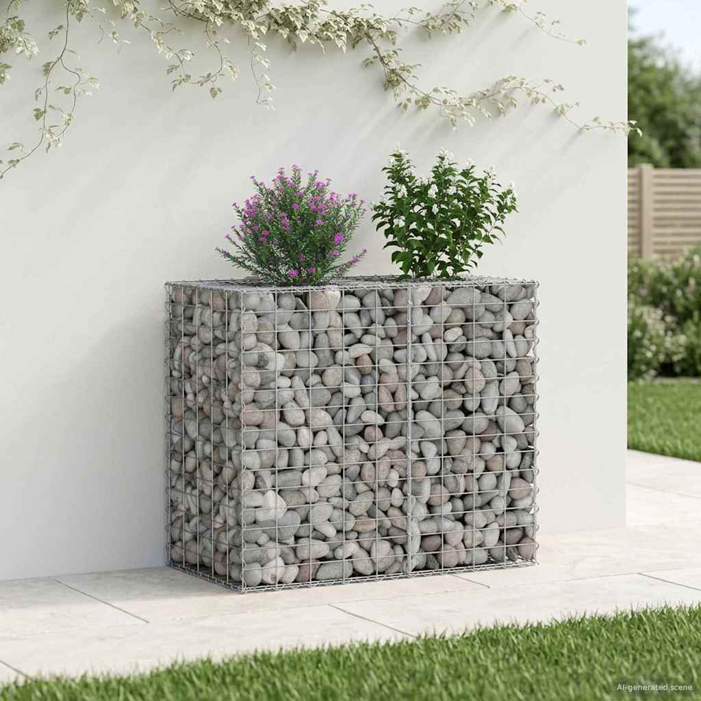 Gabion Raised Bed 2 pcs Silver 130 x 50 x 150 cm
