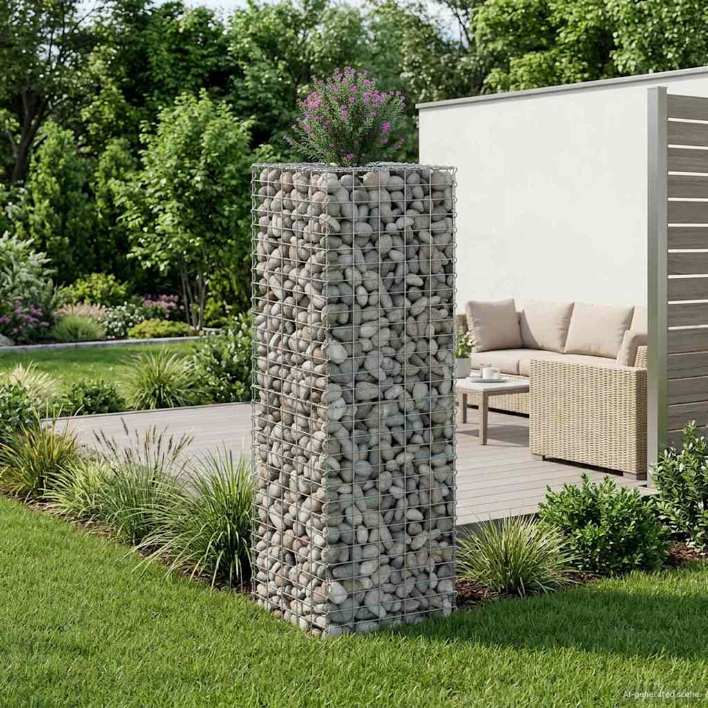 Gabion Raised Bed 2 pcs Silver 130 x 50 x 150 cm