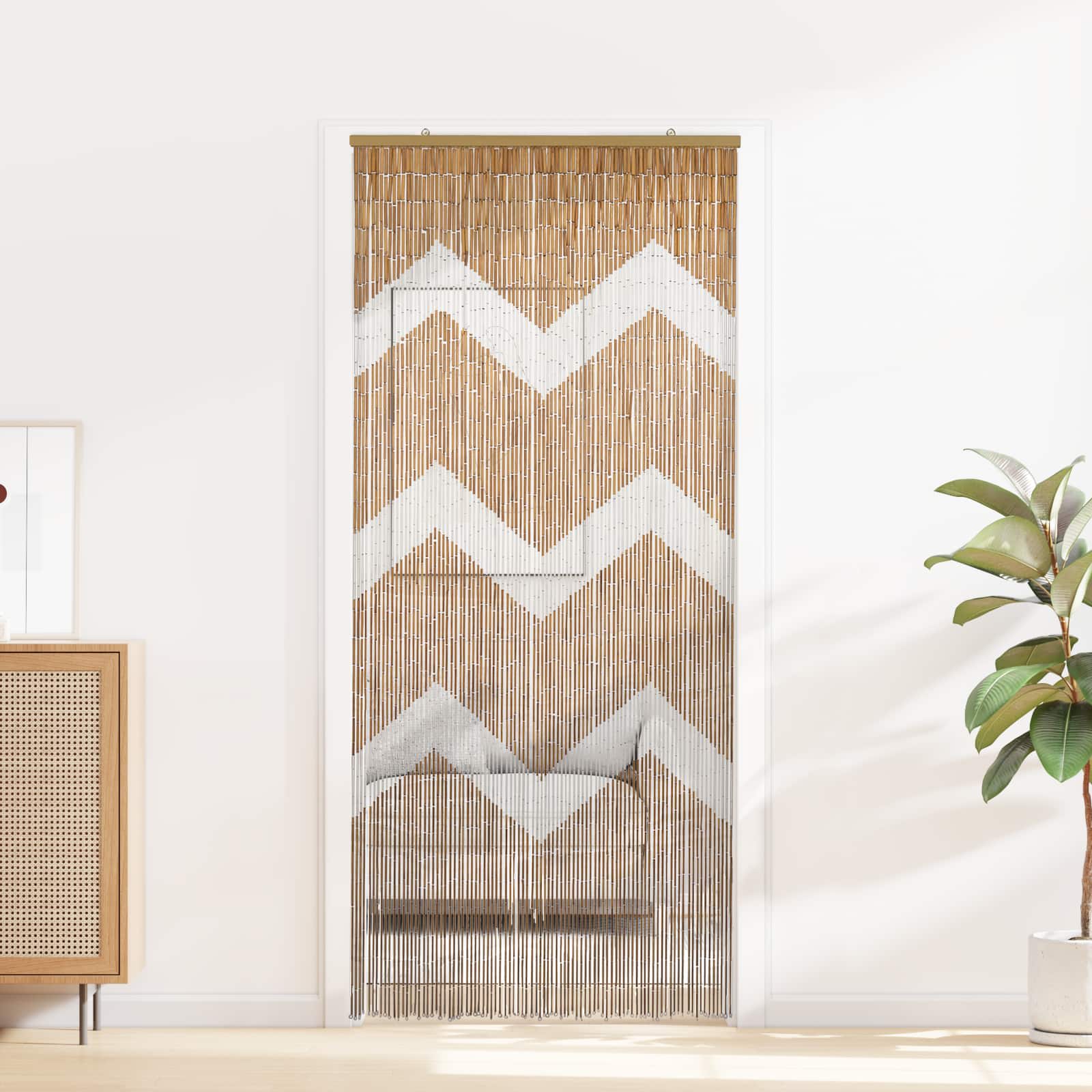 Multicolor Insect Door Curtain 200 x 100 cm Bamboo