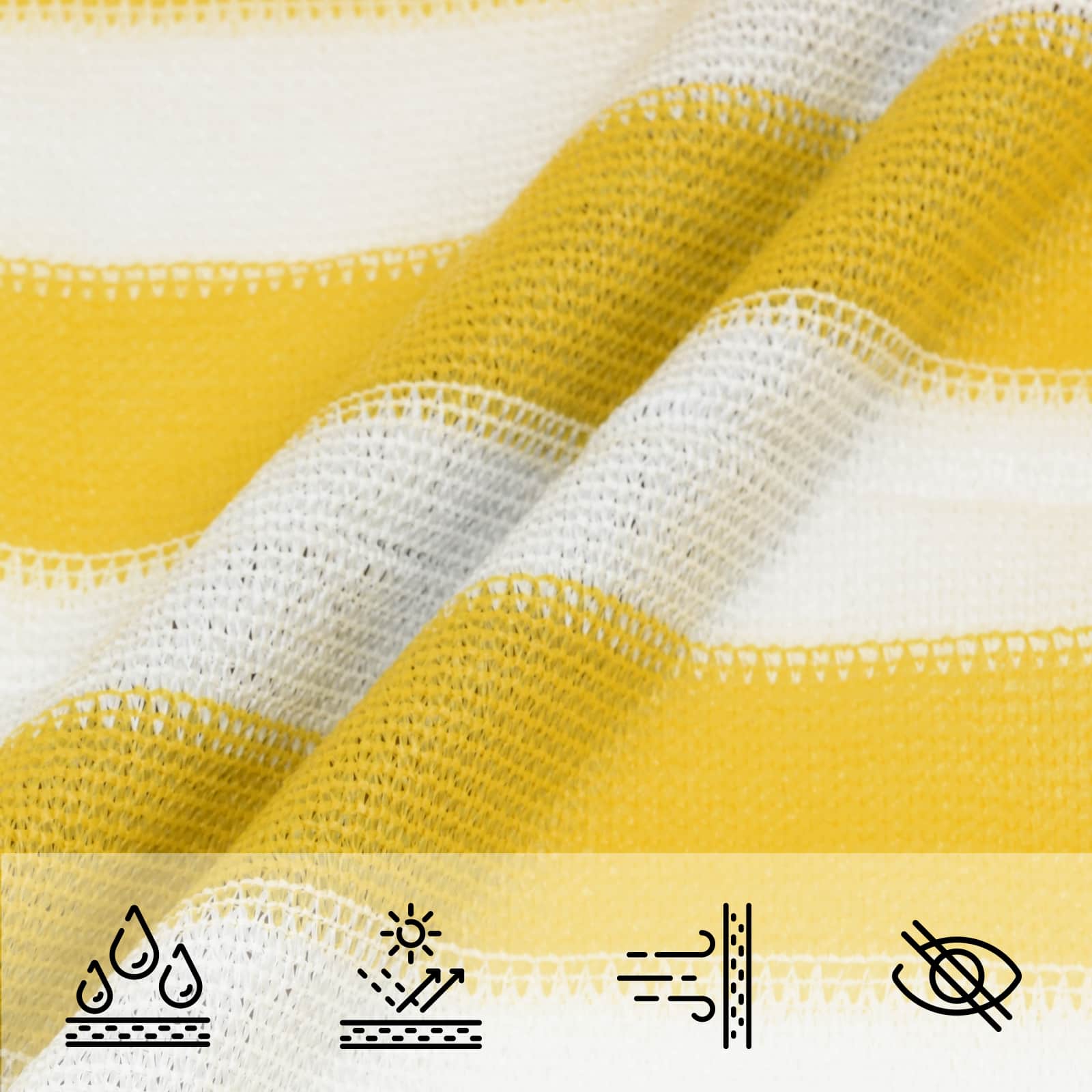 Toldo Vela Amarillo y blanco 2 x 2 m HDPE