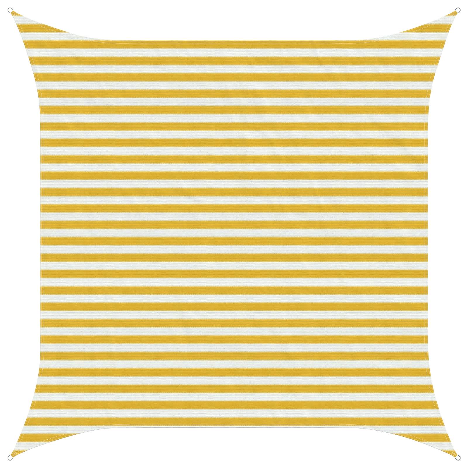 Yellow and White Shade Sail 2 x 2 m HDPE