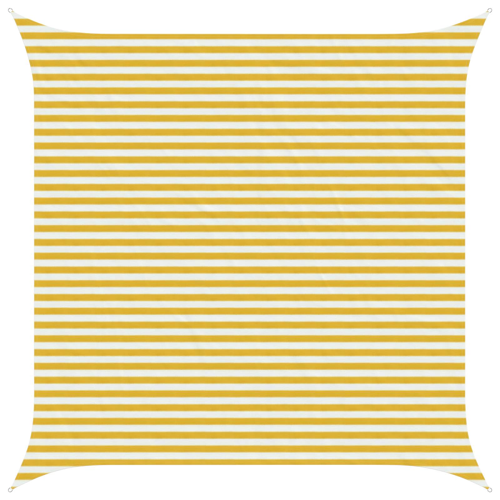 Yellow and White Shade Sail 2 x 2 m HDPE