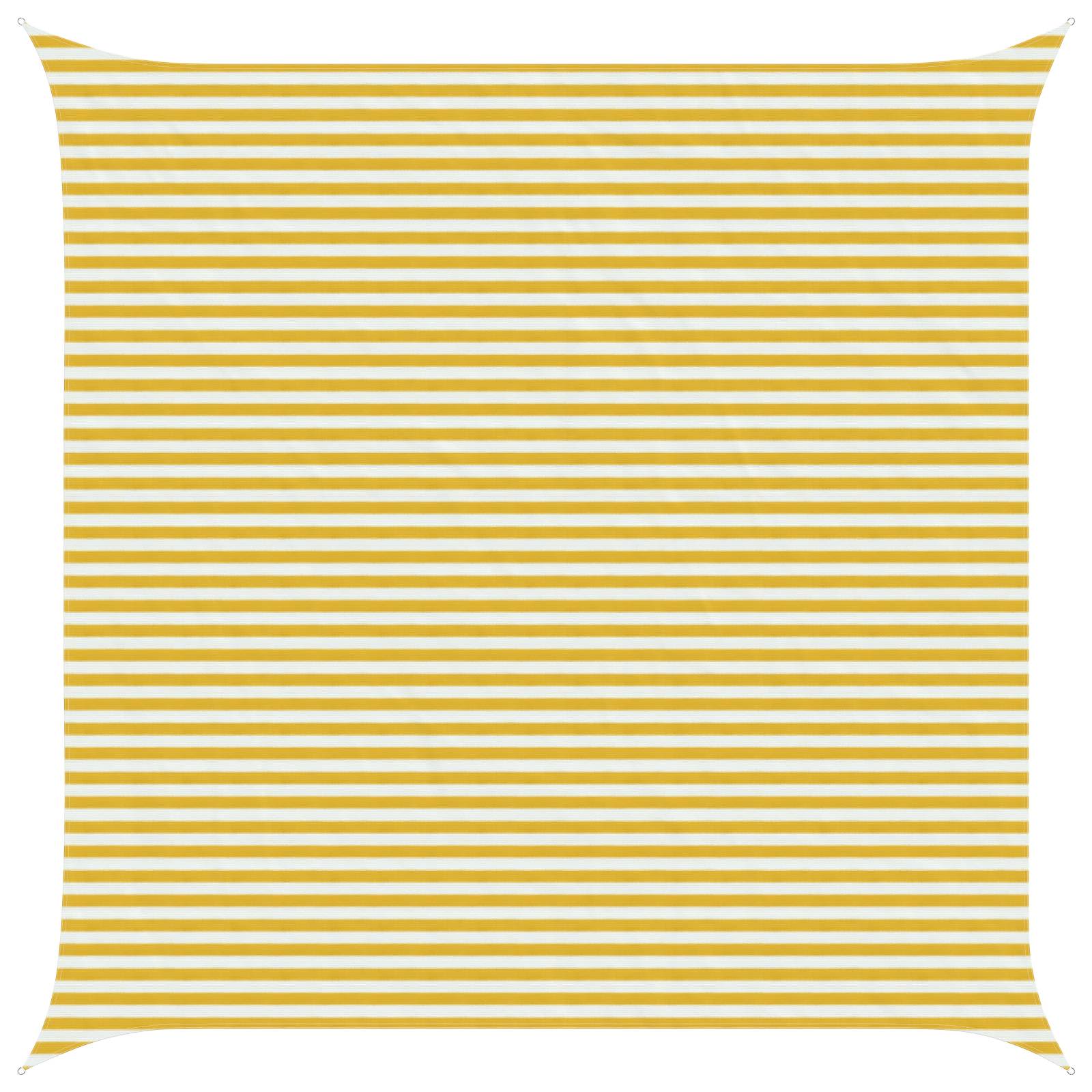 Yellow and White Shade Sail 2 x 2 m HDPE