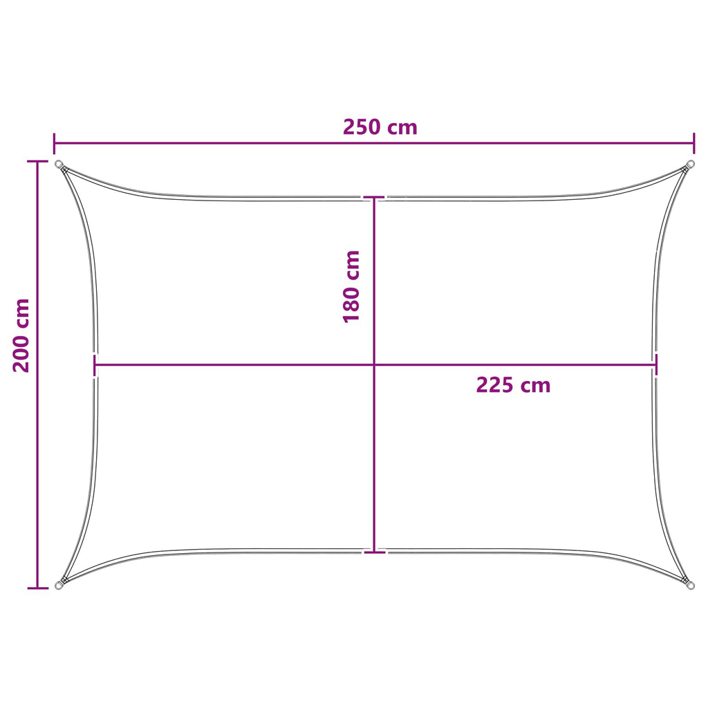 Toldo Vela Amarillo y blanco 2 x 2,5 m HDPE
