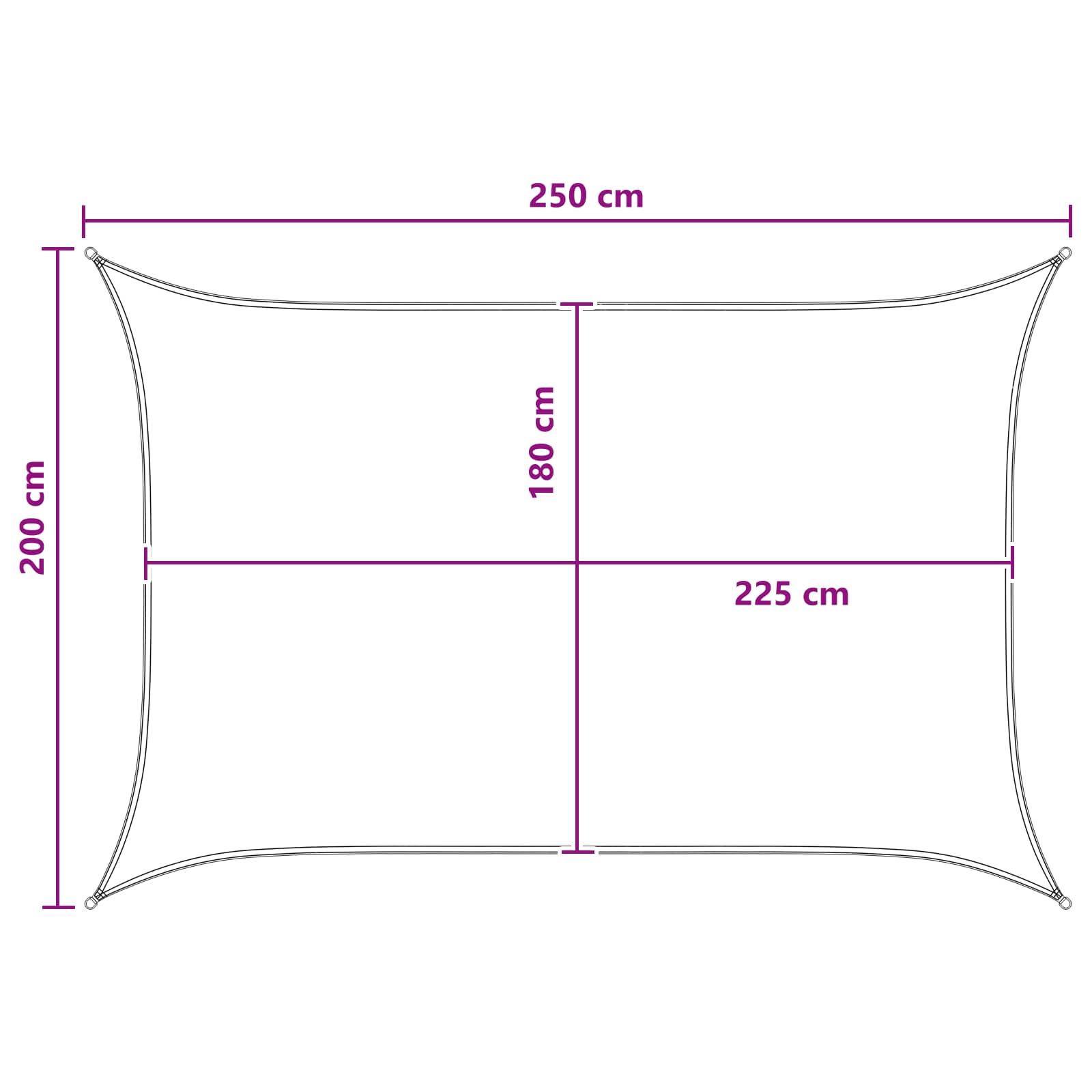 Toldo Vela Amarillo y blanco 2 x 2,5 m HDPE