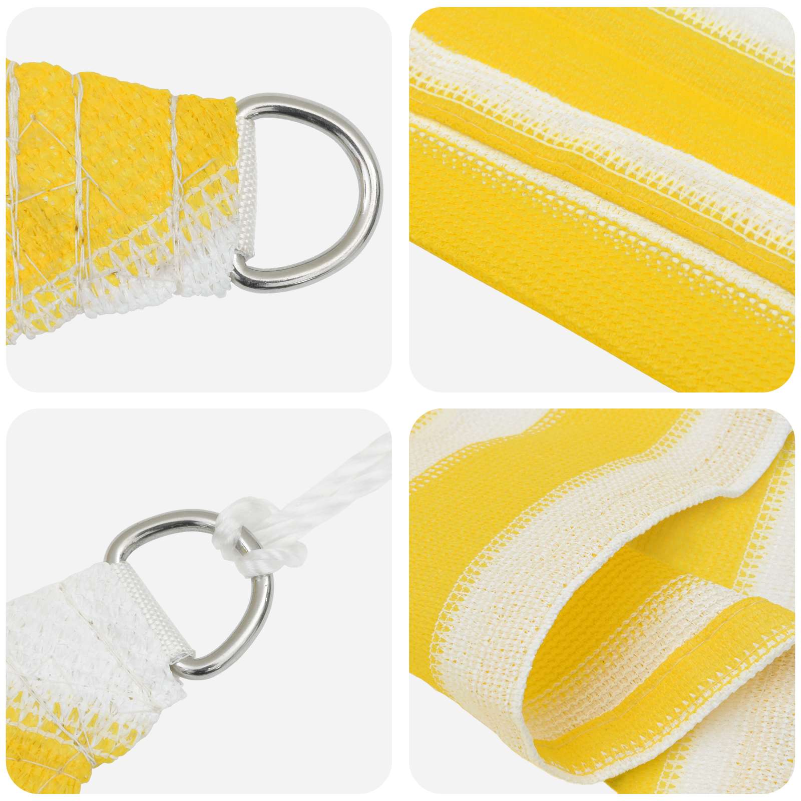 Toldo Vela Amarillo y blanco 3 / 4 x 2 m HDPE