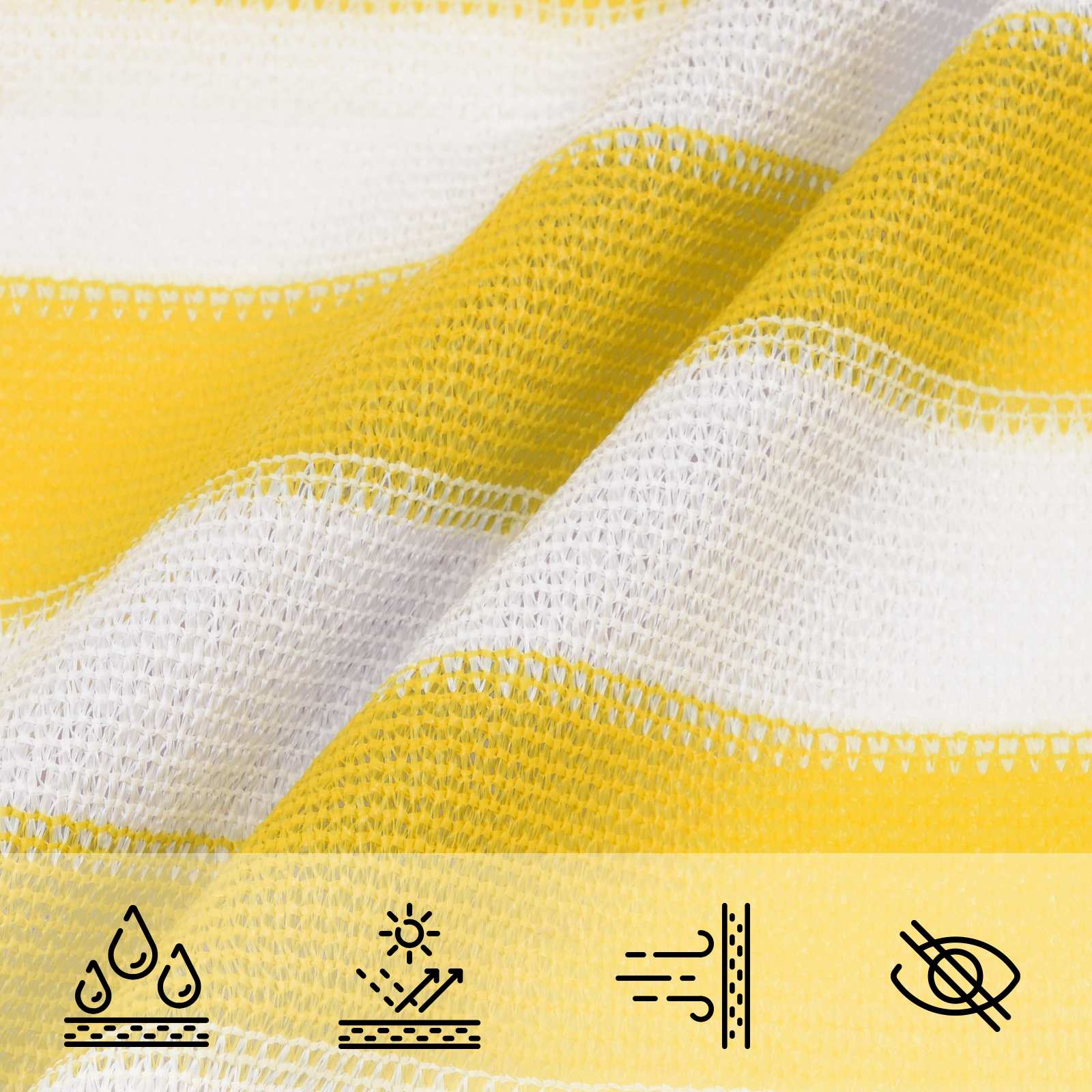 Toldo Vela Amarillo y blanco 3 / 4 x 2 m HDPE