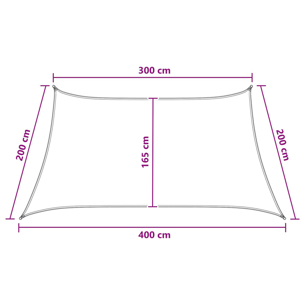 Toldo Vela Amarillo y blanco 3 / 4 x 2 m HDPE