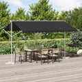 Toldo independiente 4 x 3 m Poliéster Gris antracita