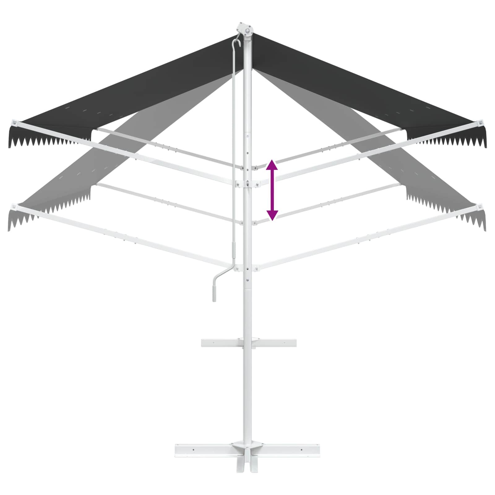 Toldo independiente 4 x 3 m Poliéster Gris antracita