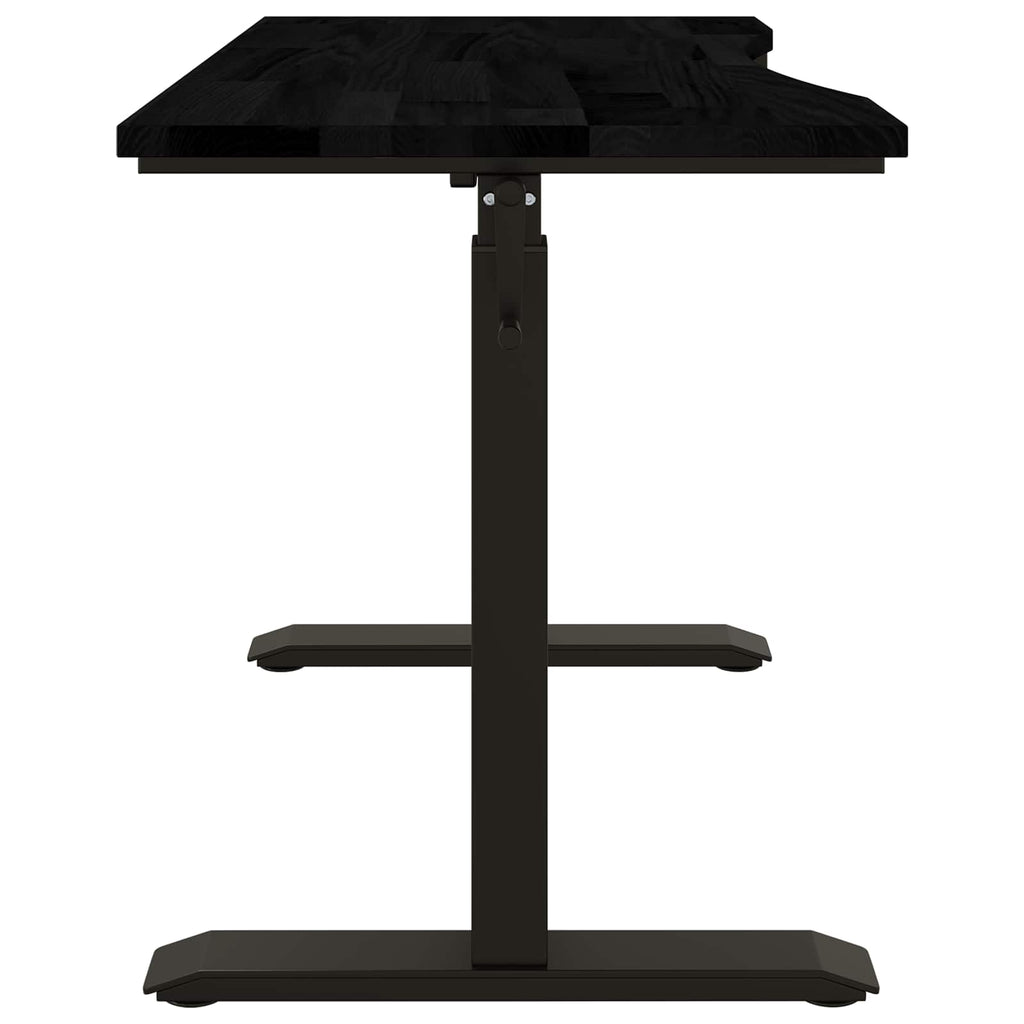 Escritorio con almacenamiento Negro y Marrón Oscuro 120 x 60 cm