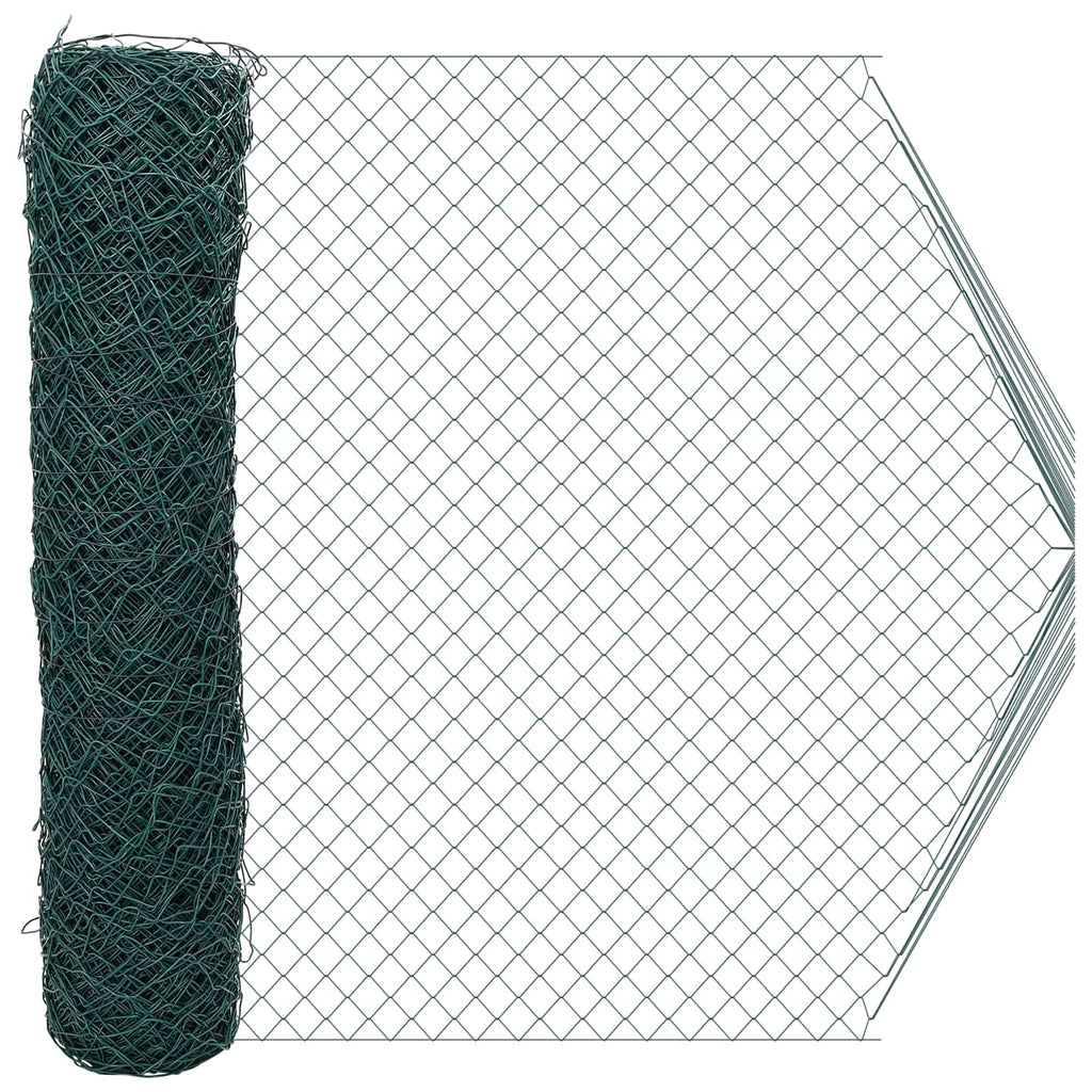 Cerca de eslabones de cadena Verde 2 x 10 m Acero
