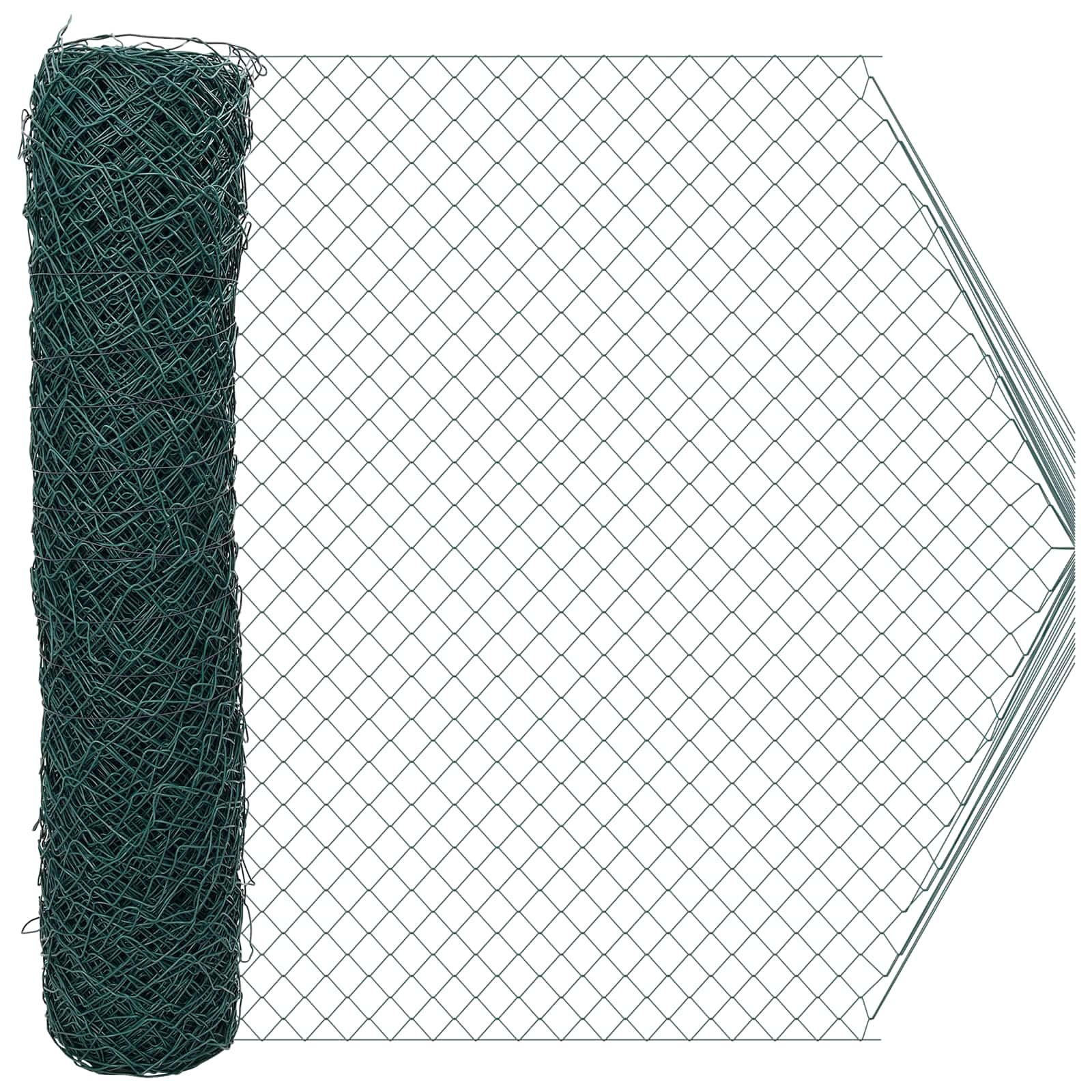Cerca de eslabones de cadena Verde 2 x 10 m Acero