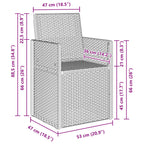 Sillas de comedor de jardín 2 pcs Antracita 53 x 47 x 88,5 cm