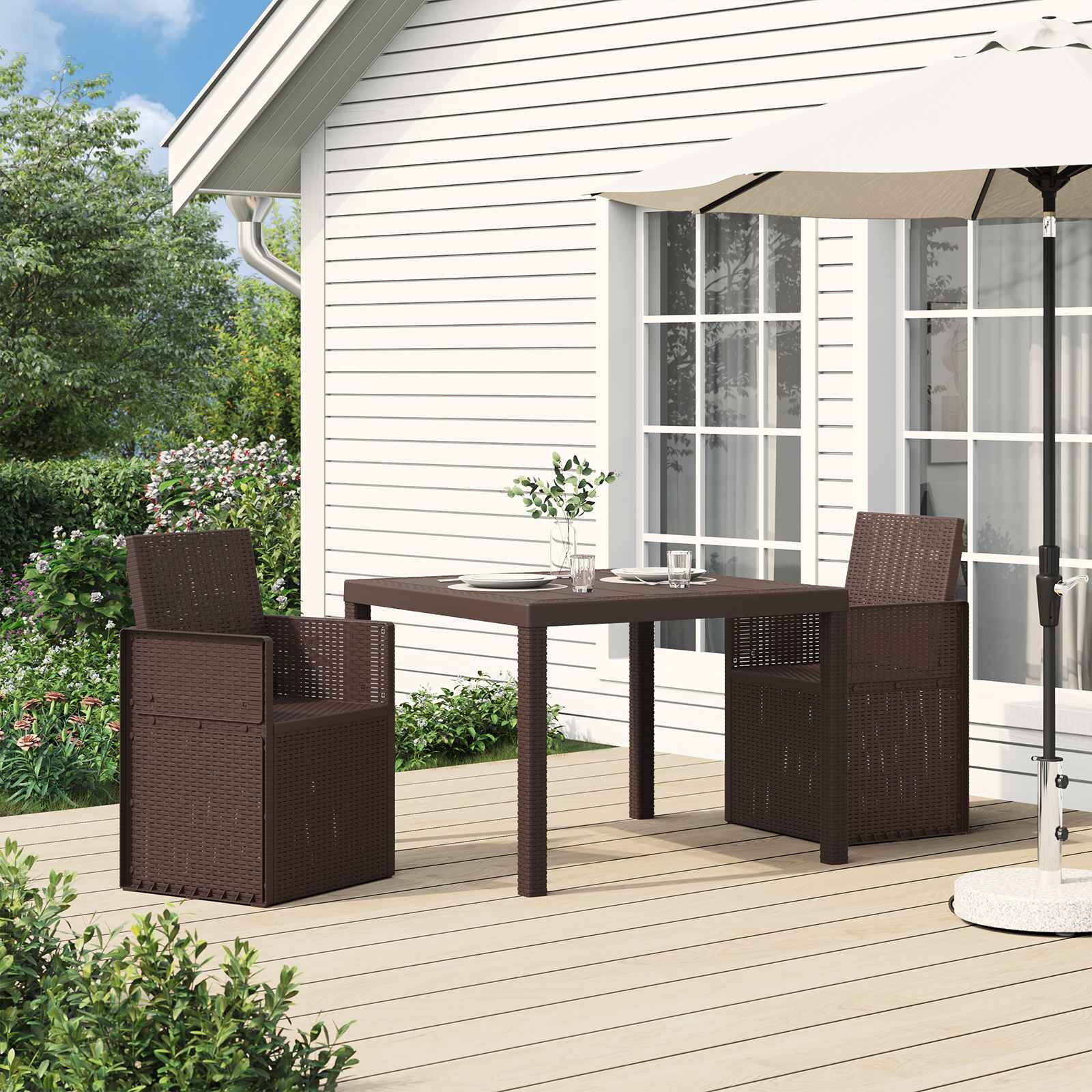 Sillas de comedor de jardín 2 pcs Antracita 53 x 47 x 88,5 cm