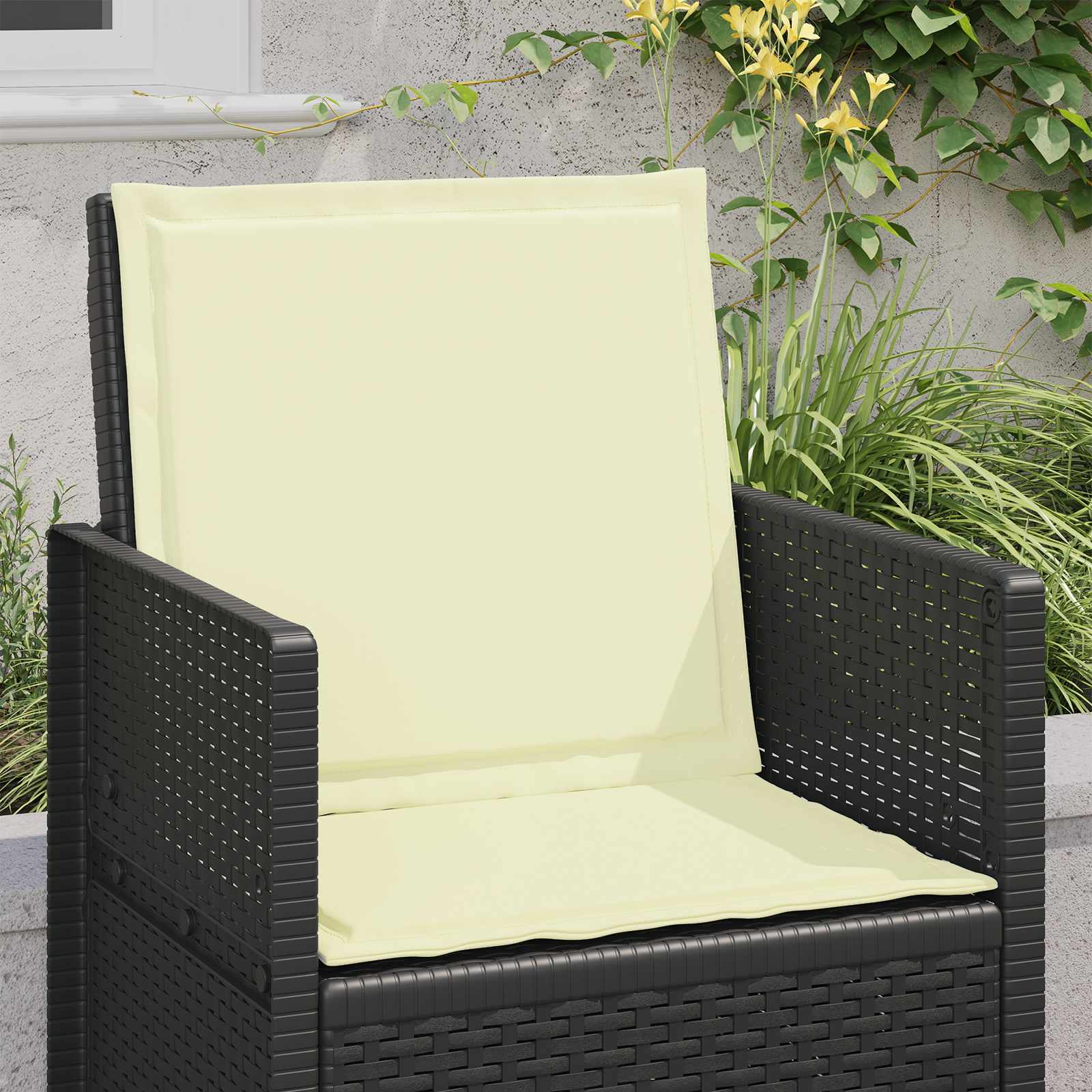 Cojines de Asiento y Respaldo 2 pcs Crema 47 x 45 x 2 cm