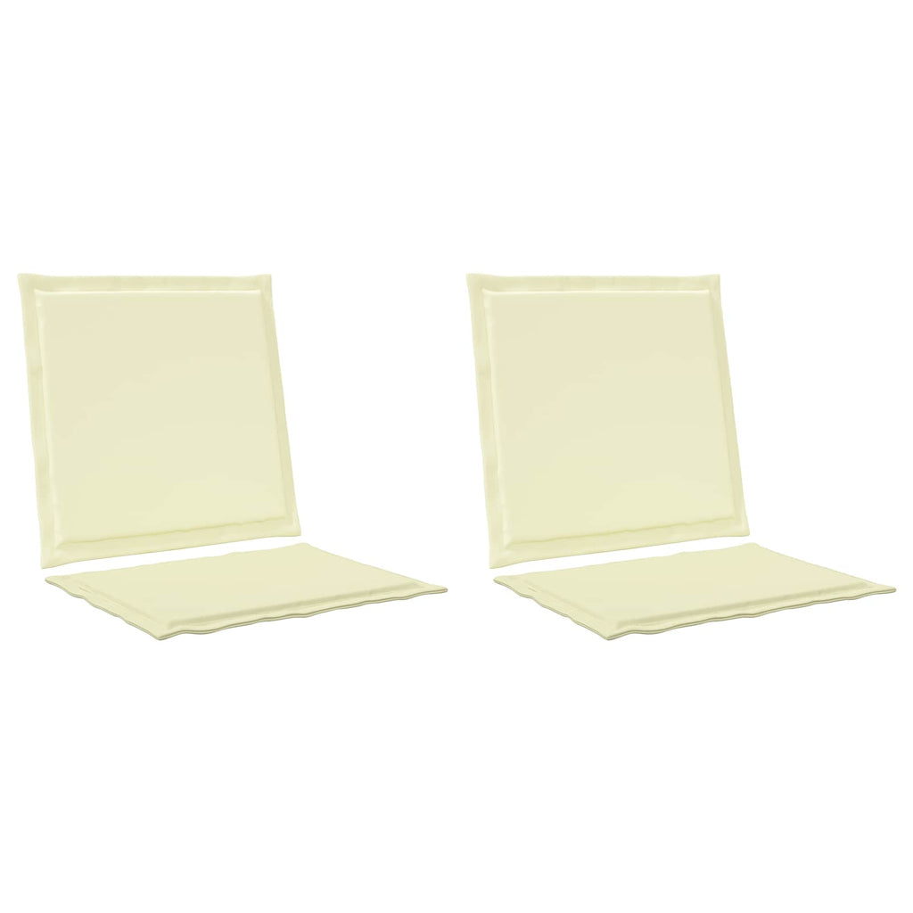 Cojines de Asiento y Respaldo 2 pcs Crema 47 x 45 x 2 cm