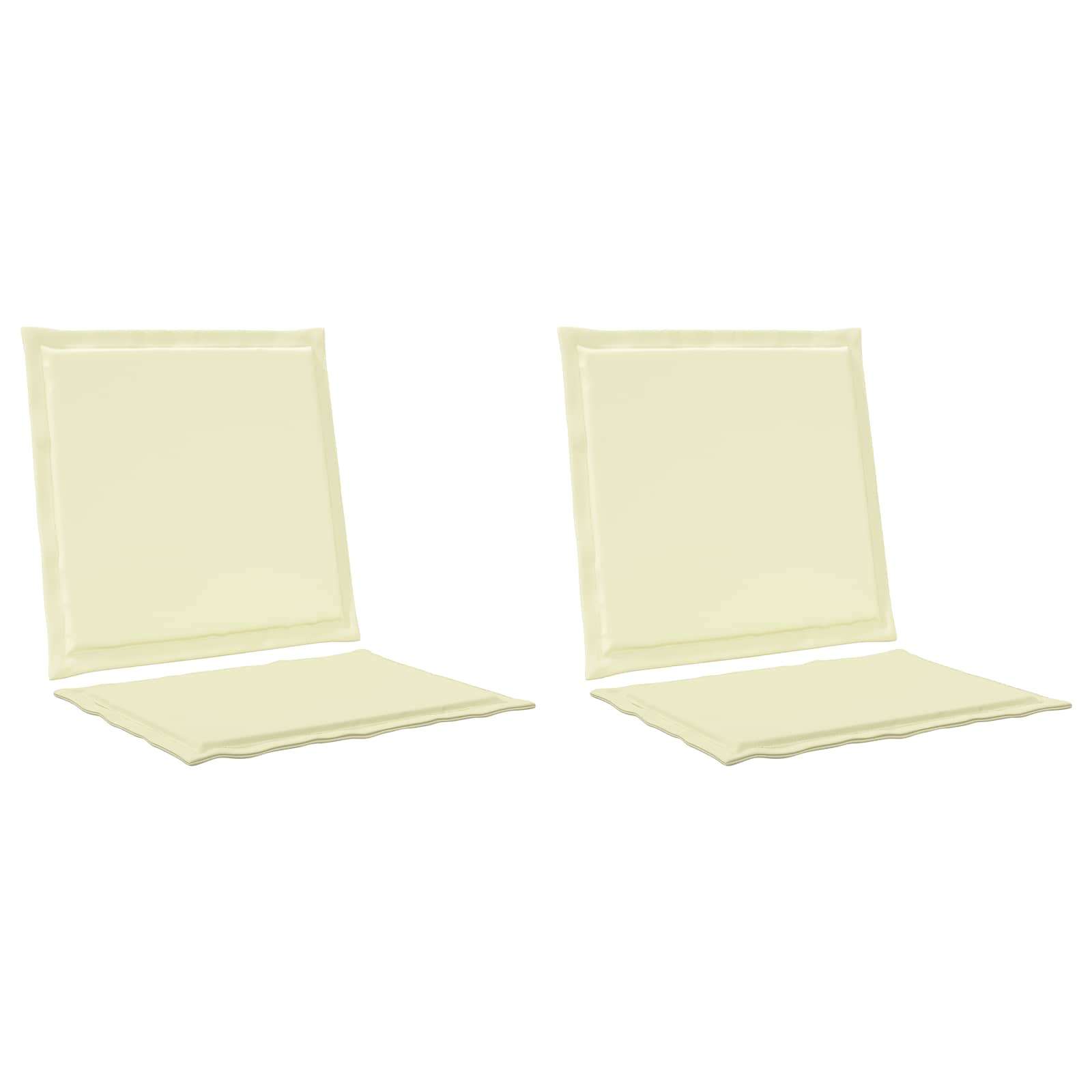 Cojines de Asiento y Respaldo 2 pcs Crema 47 x 45 x 2 cm