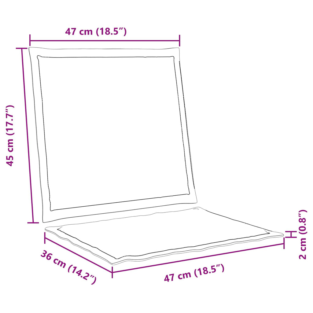 Cojines de Asiento y Respaldo 2 pcs Crema 47 x 45 x 2 cm
