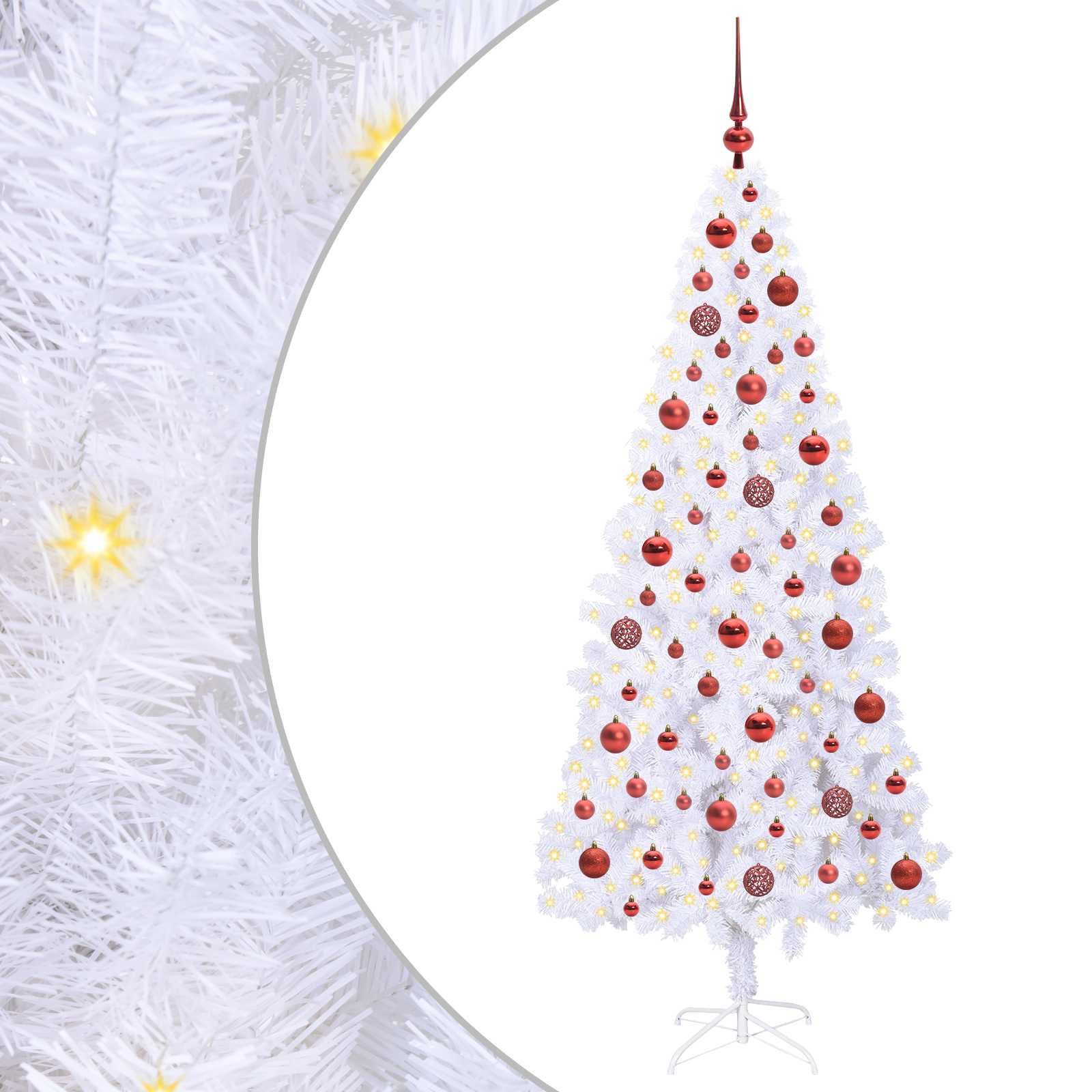 Árbol de Navidad artificial con 300 LED 180 cm PVC y Acero