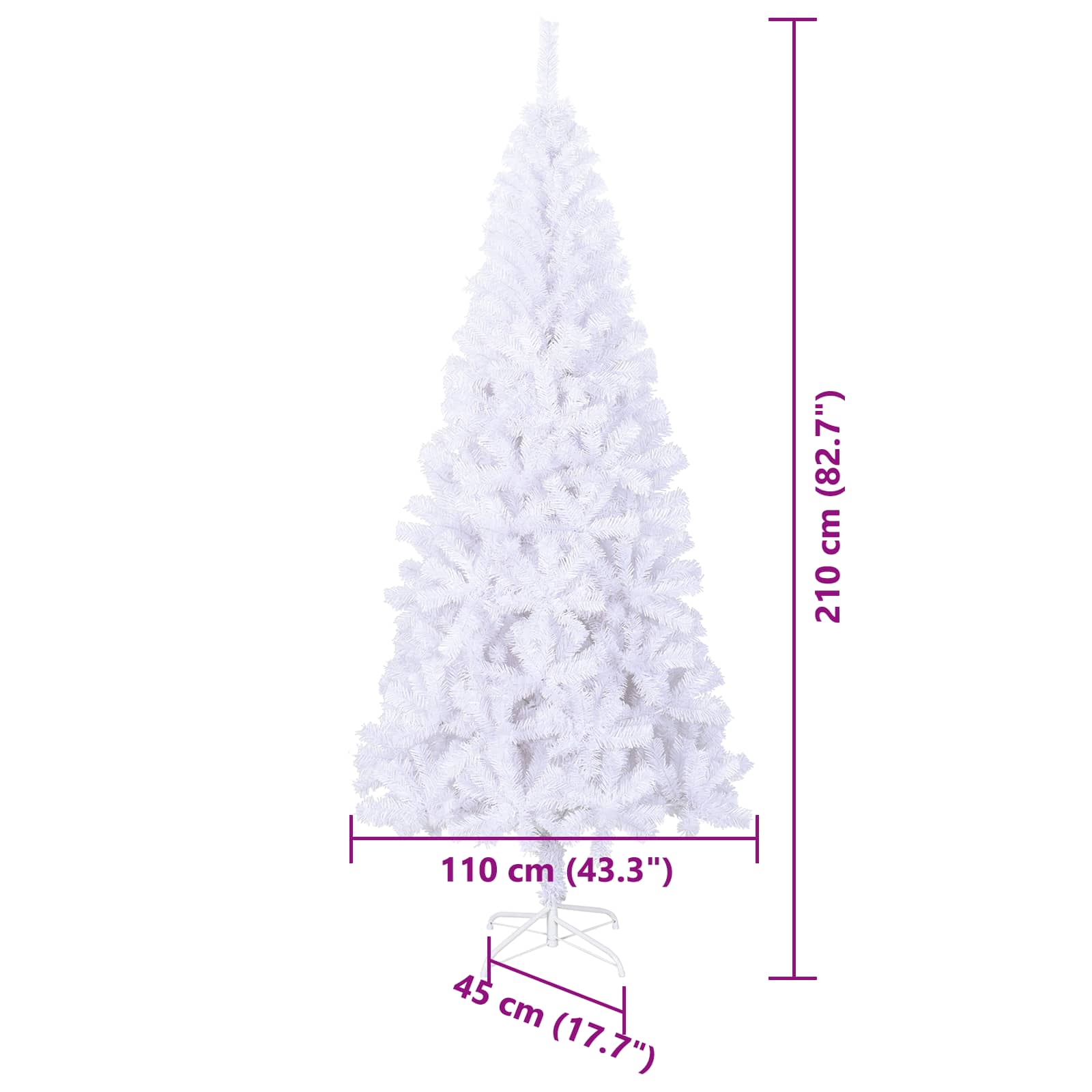 Árbol de Navidad artificial con 300 LED 210 cm PVC y Acero