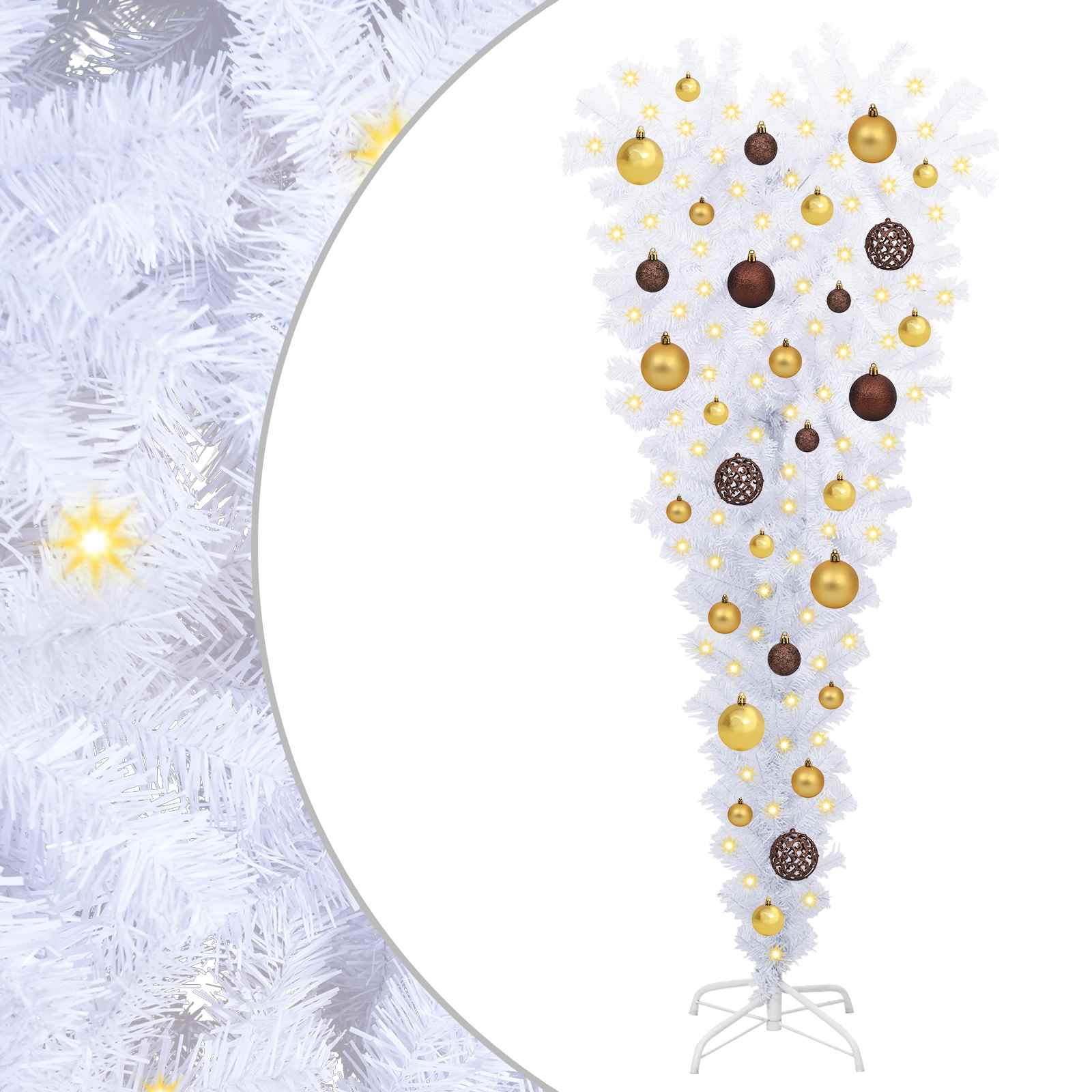 Árbol de Navidad artificial con 150 LED 120 cm PVC y Acero