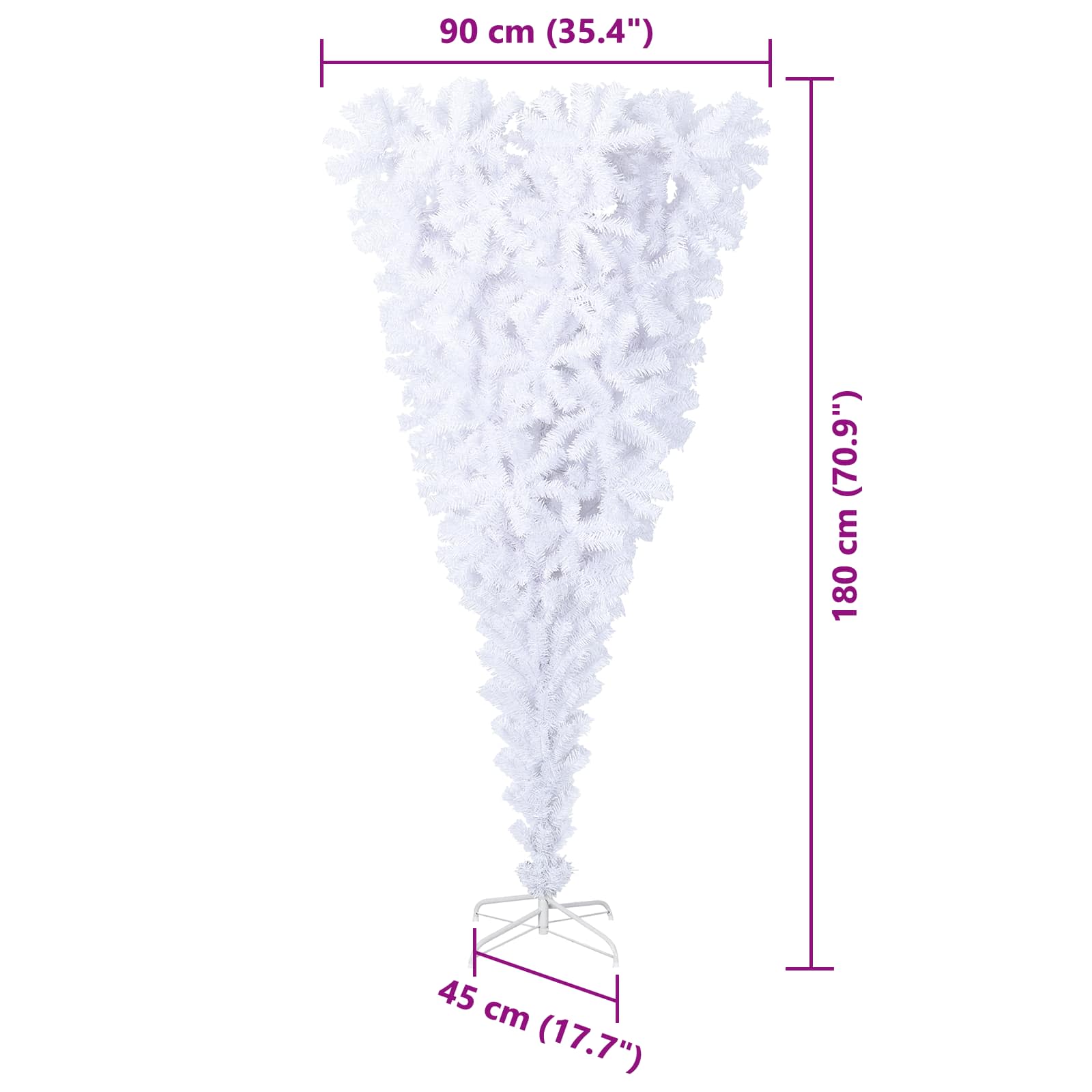 Árbol de Navidad artificial con 300 LED 180 cm PVC y Acero