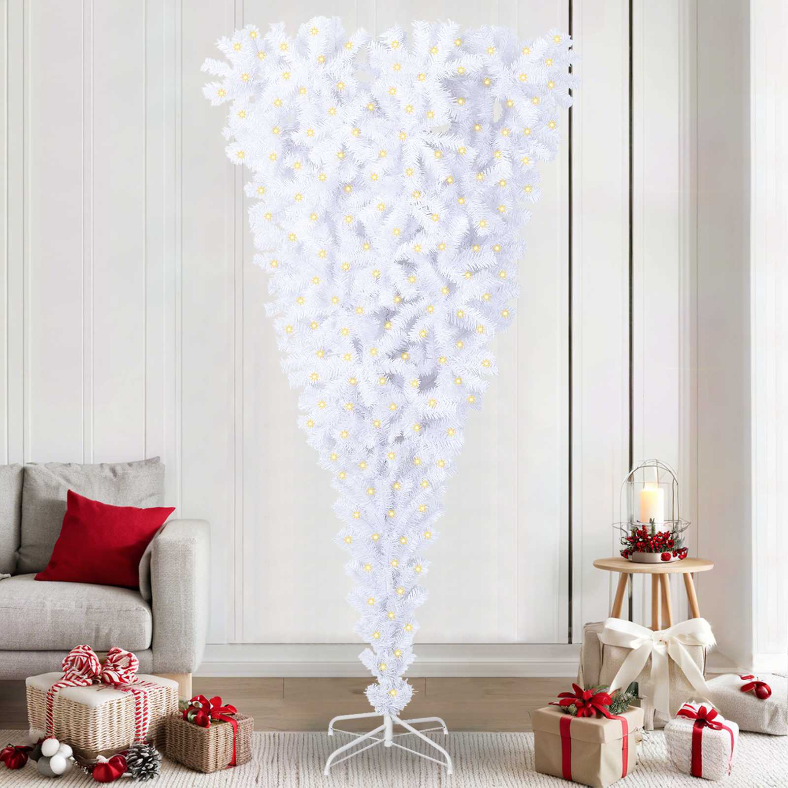 Árbol de Navidad artificial con 300 LED 180 cm PVC y Acero