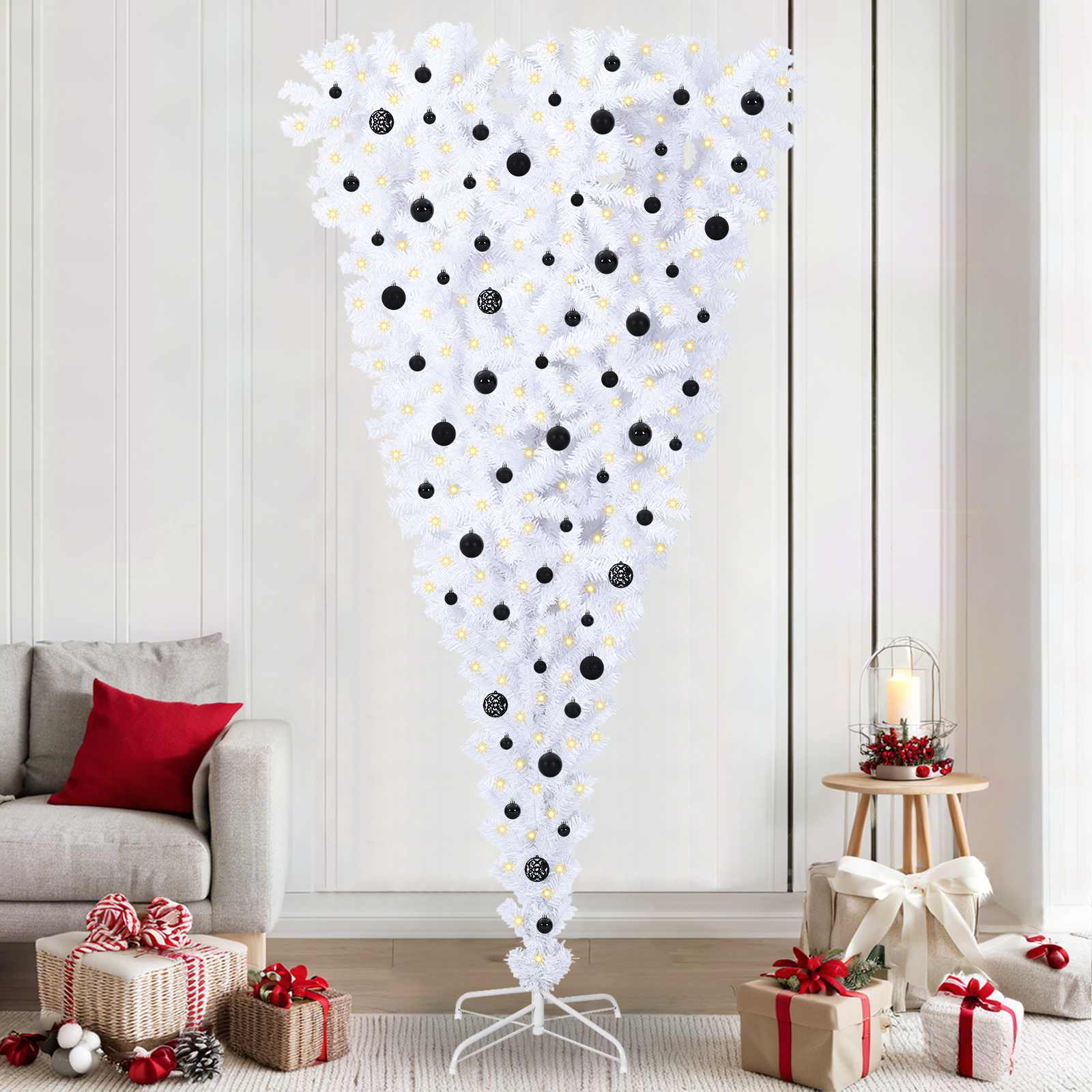 Árbol de Navidad artificial con 300 LED 240 cm PVC y Acero