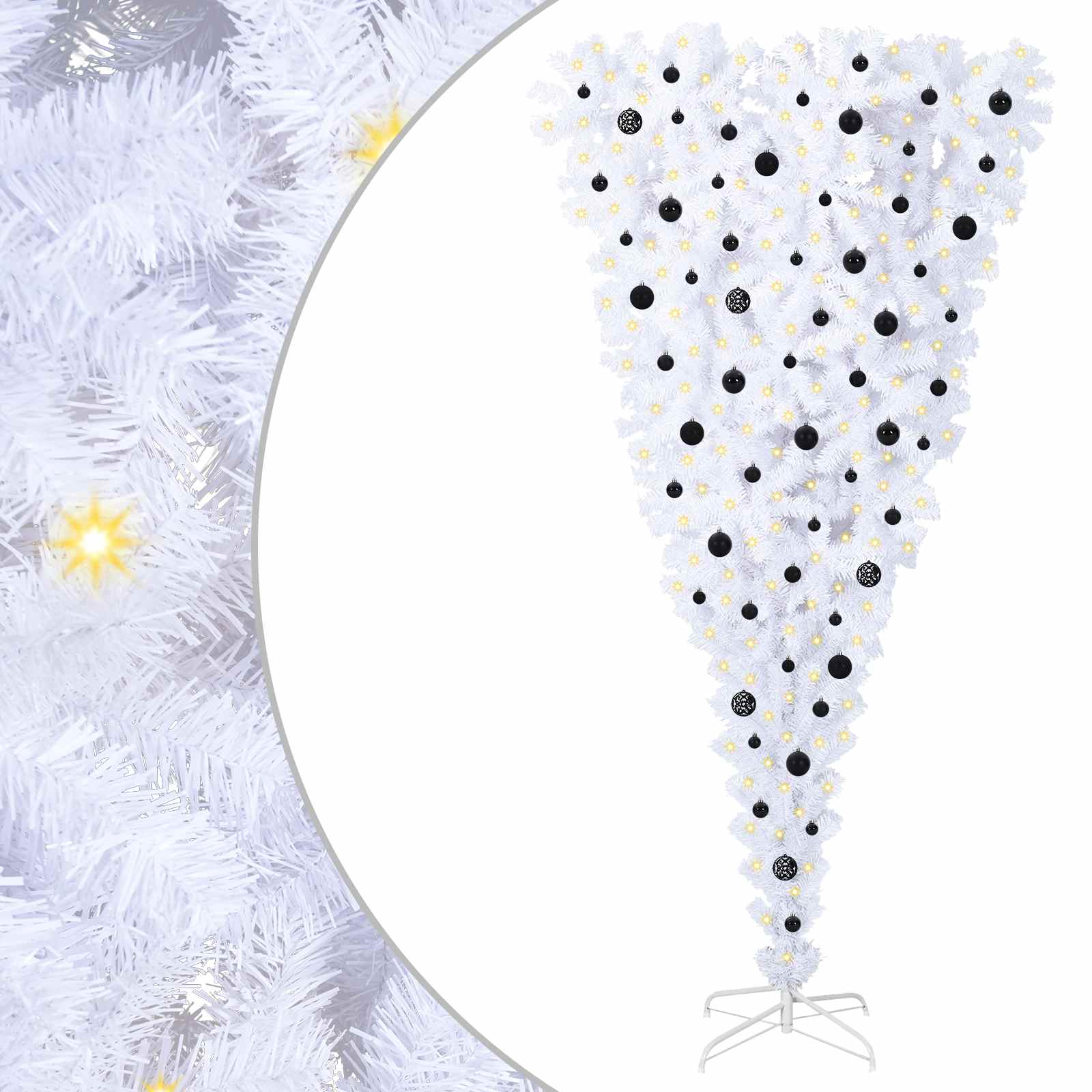Árbol de Navidad artificial con 300 LED 240 cm PVC y Acero