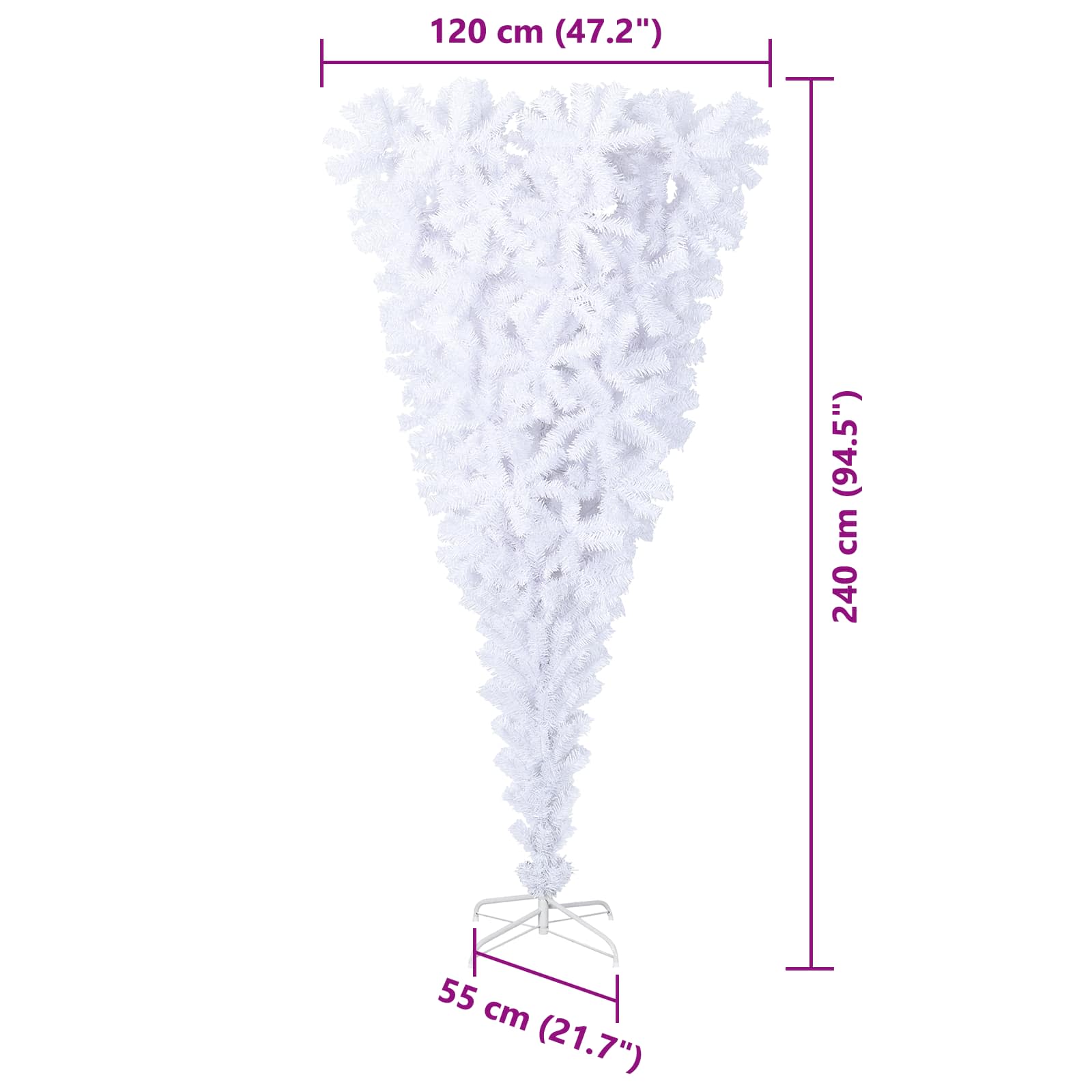 Árbol de Navidad artificial con 300 LED 240 cm PVC y Acero