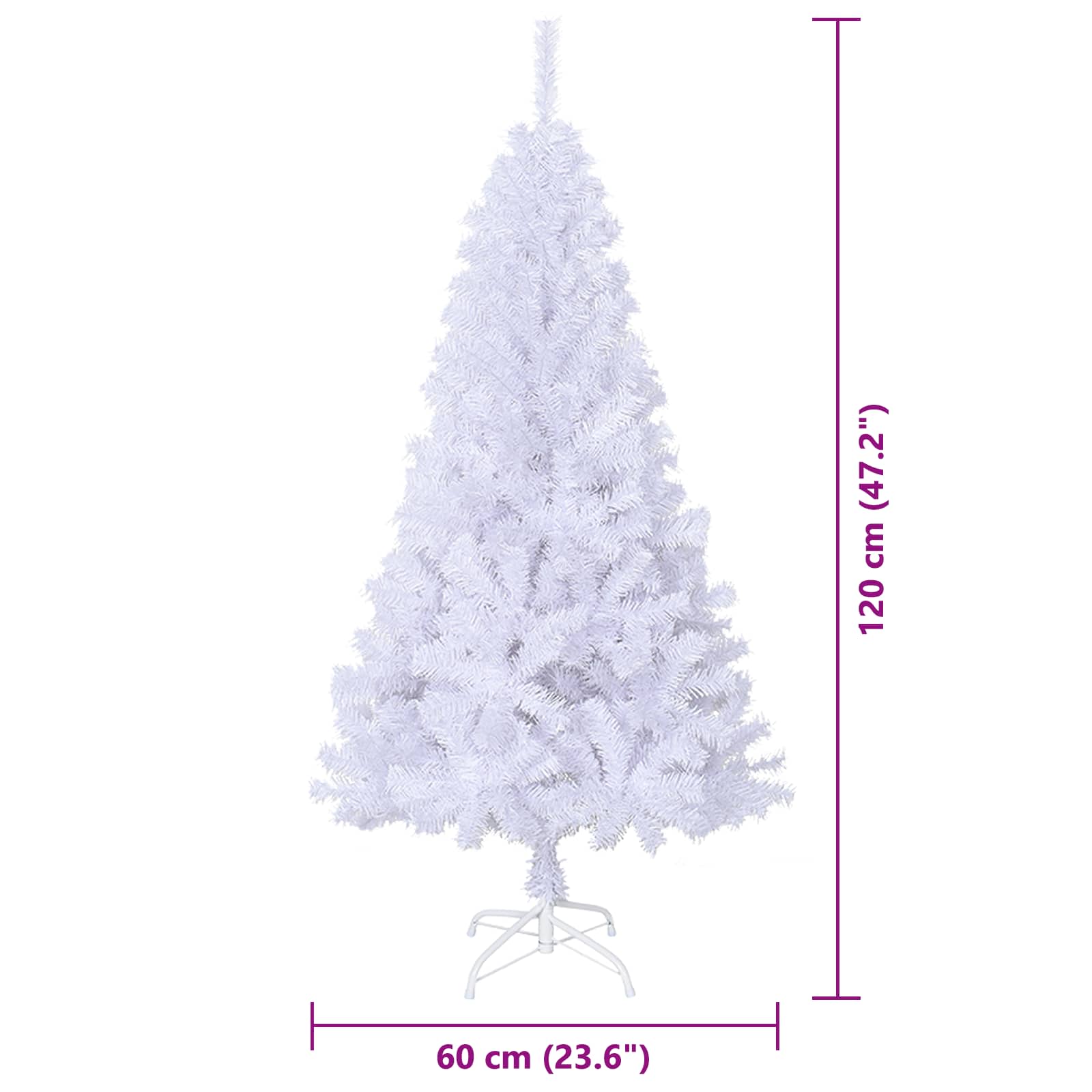 Árbol de Navidad artificial con 150 LED 120 cm PVC y Acero