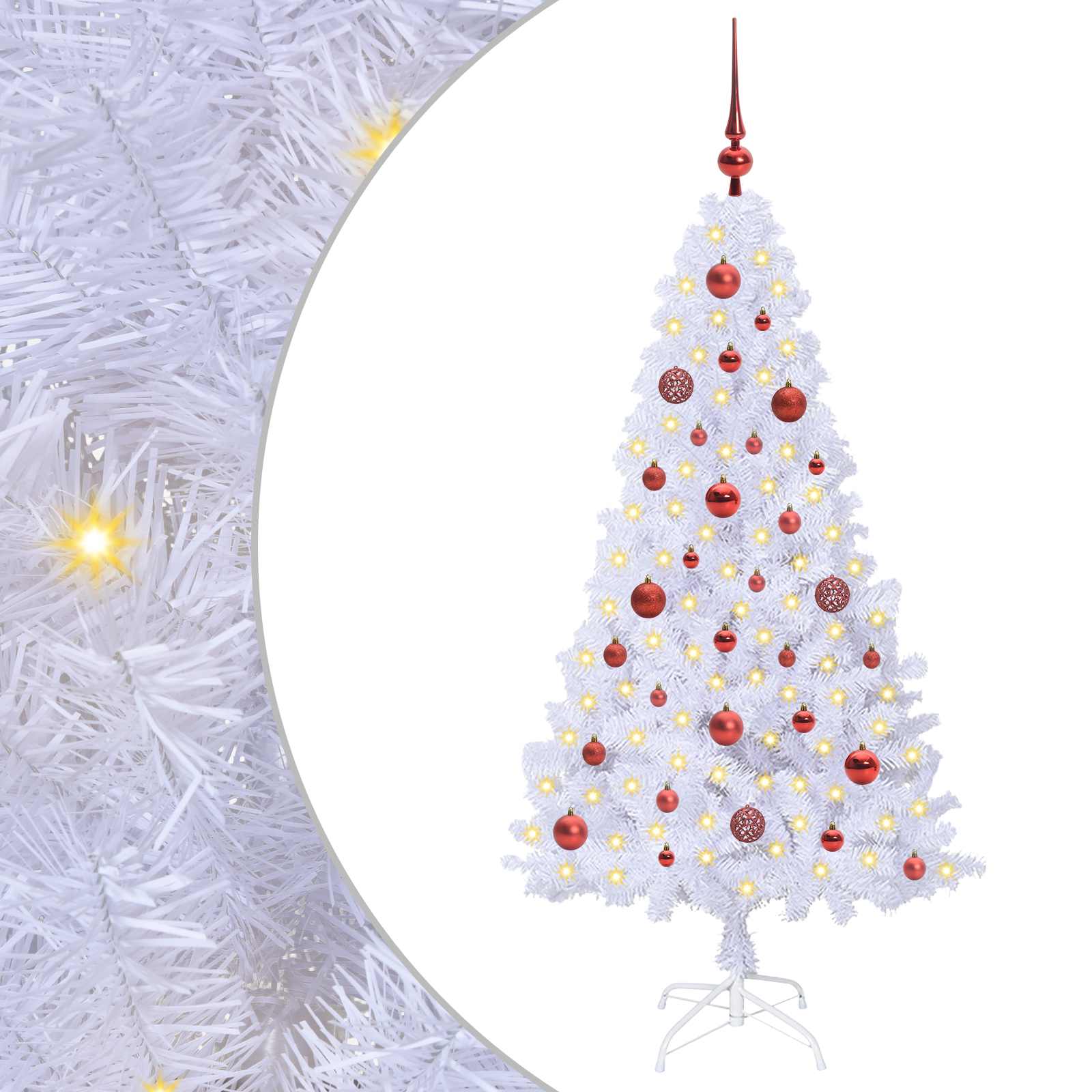 Árbol de Navidad artificial con 150 LED 150 cm PVC y Acero