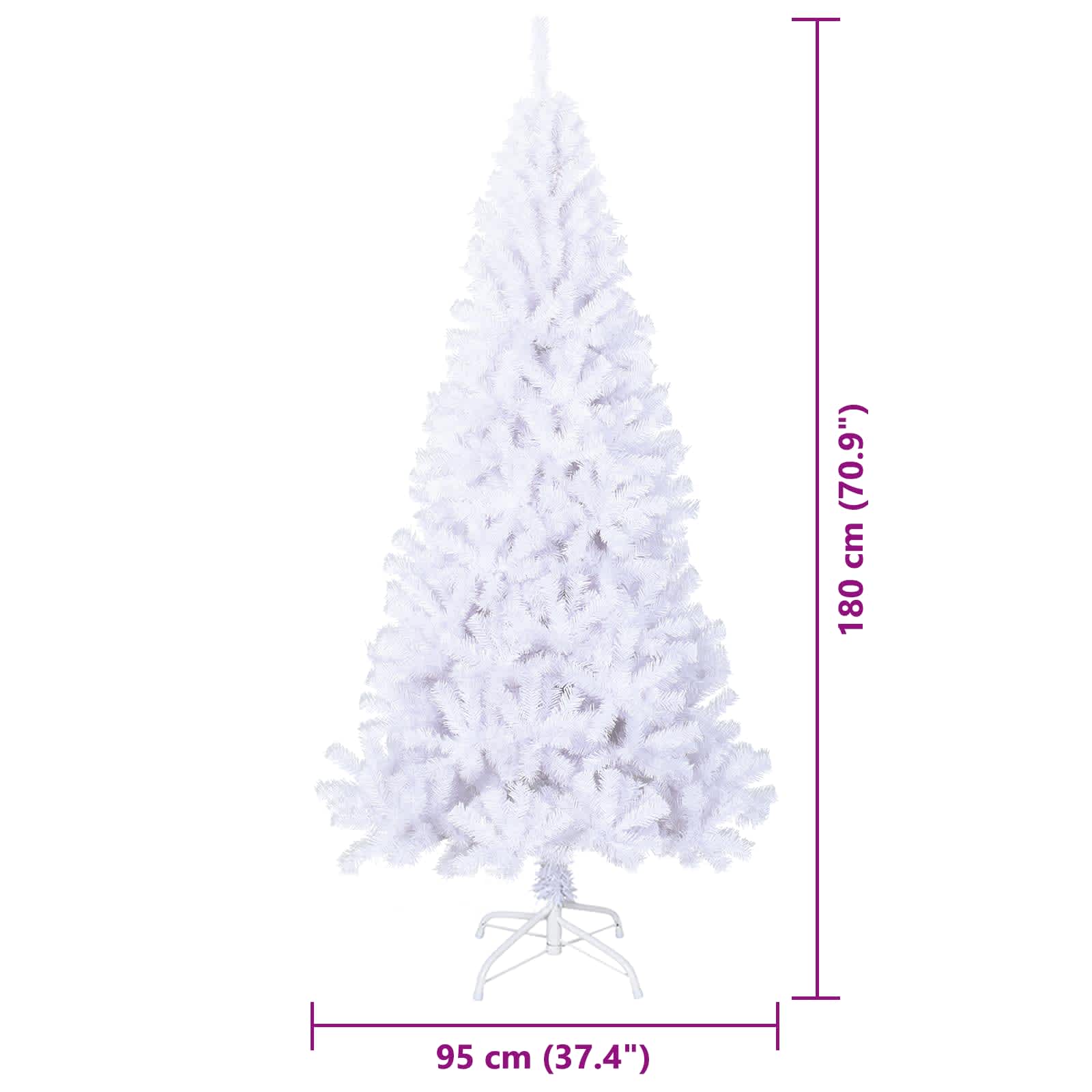 Árbol de Navidad artificial con 300 LED 180 cm PVC y Acero