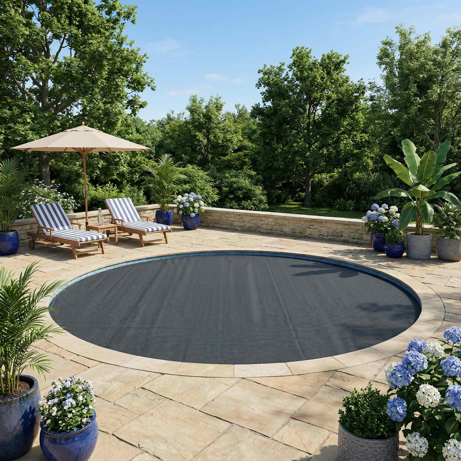 Cobertor Solar para Piscina de Alta Calidad Negro PE